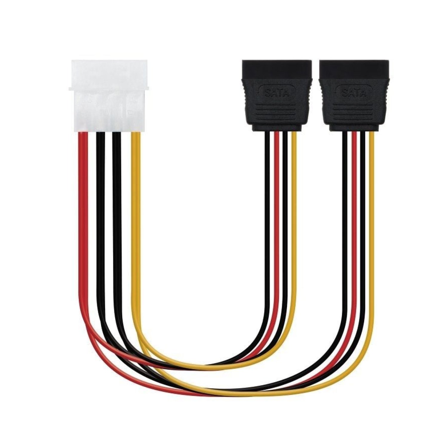 Nanocable · Cable Duplicador Alimentación · Molex a 2x SATA · 20cm