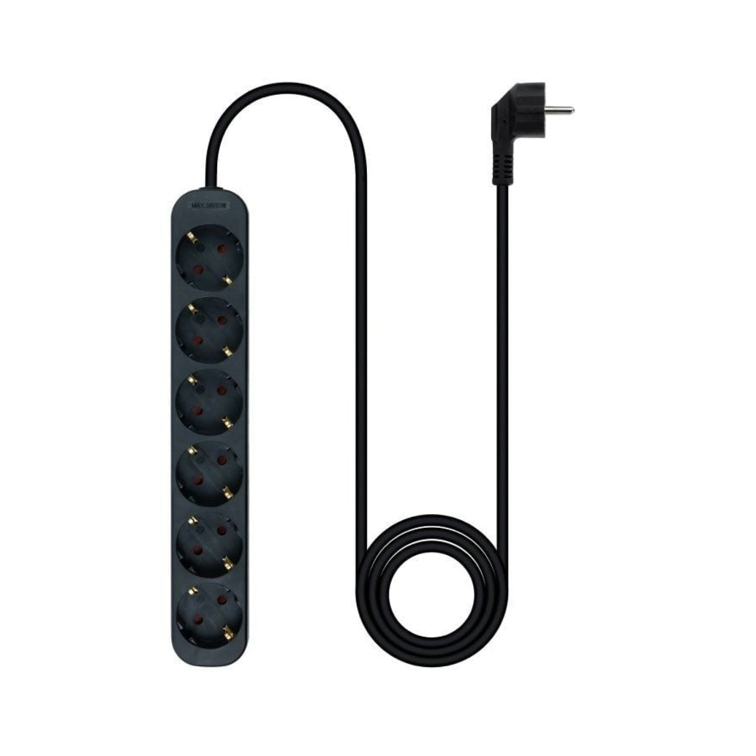 Nanocable Regleta · 6 Tomas · Cable 1,4m · Negra