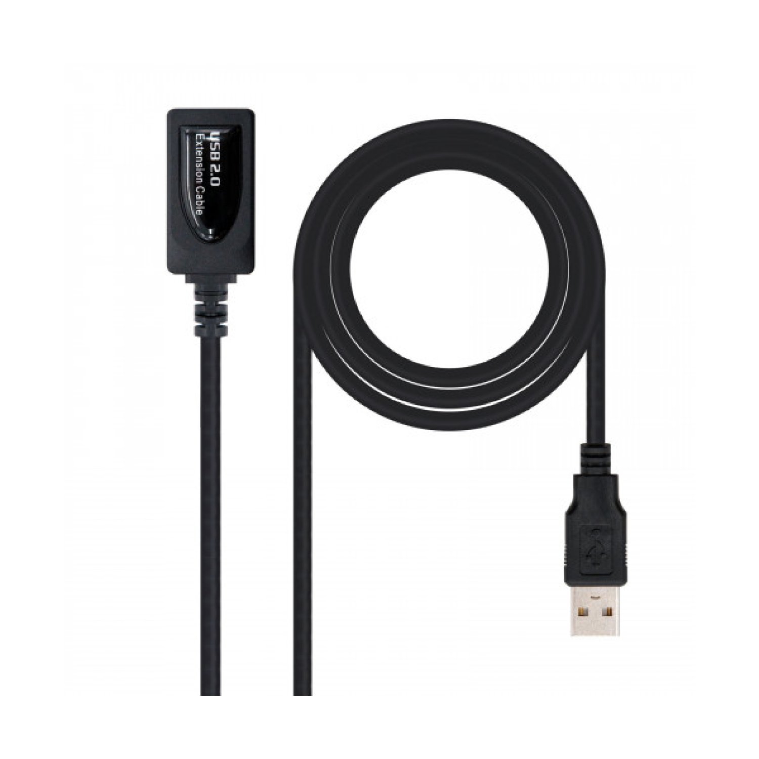 Nanocable Cable Alargador USB 2.0 · USB Macho-Hembra · 5m · Negro