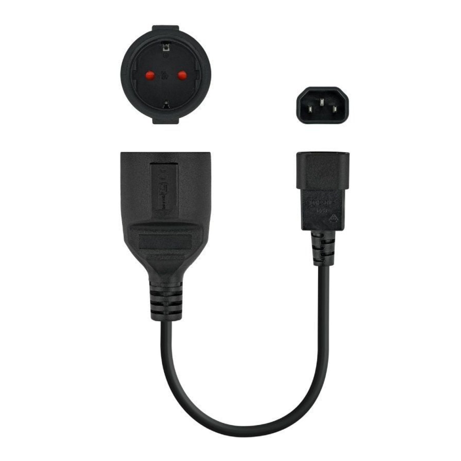 Nanocable · Adaptador Alimentación · C14 a CEE7 · 50cm · Negro