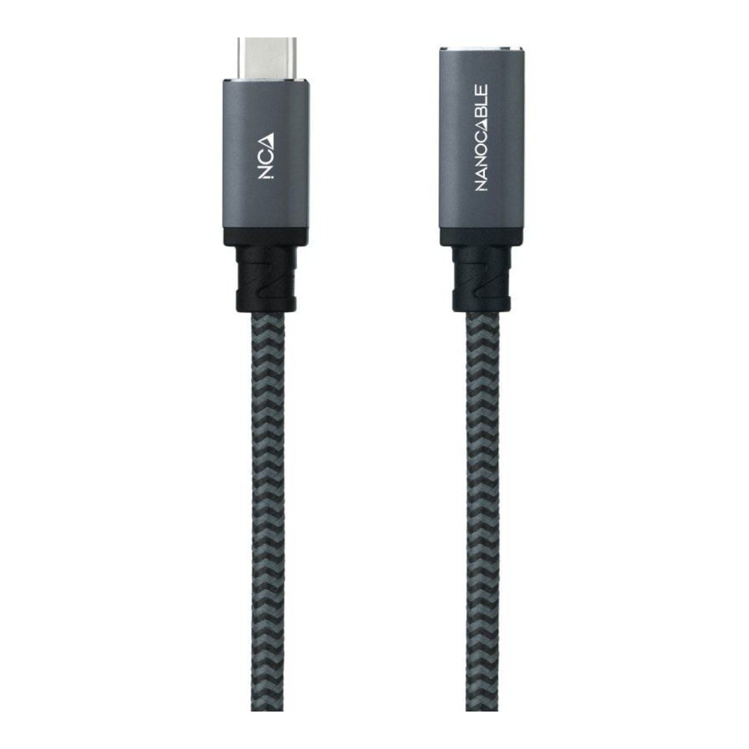 Nanocable · Cable Alargador USB-C 3.2 · 1m · USB-C Macho a Hembra · Negro