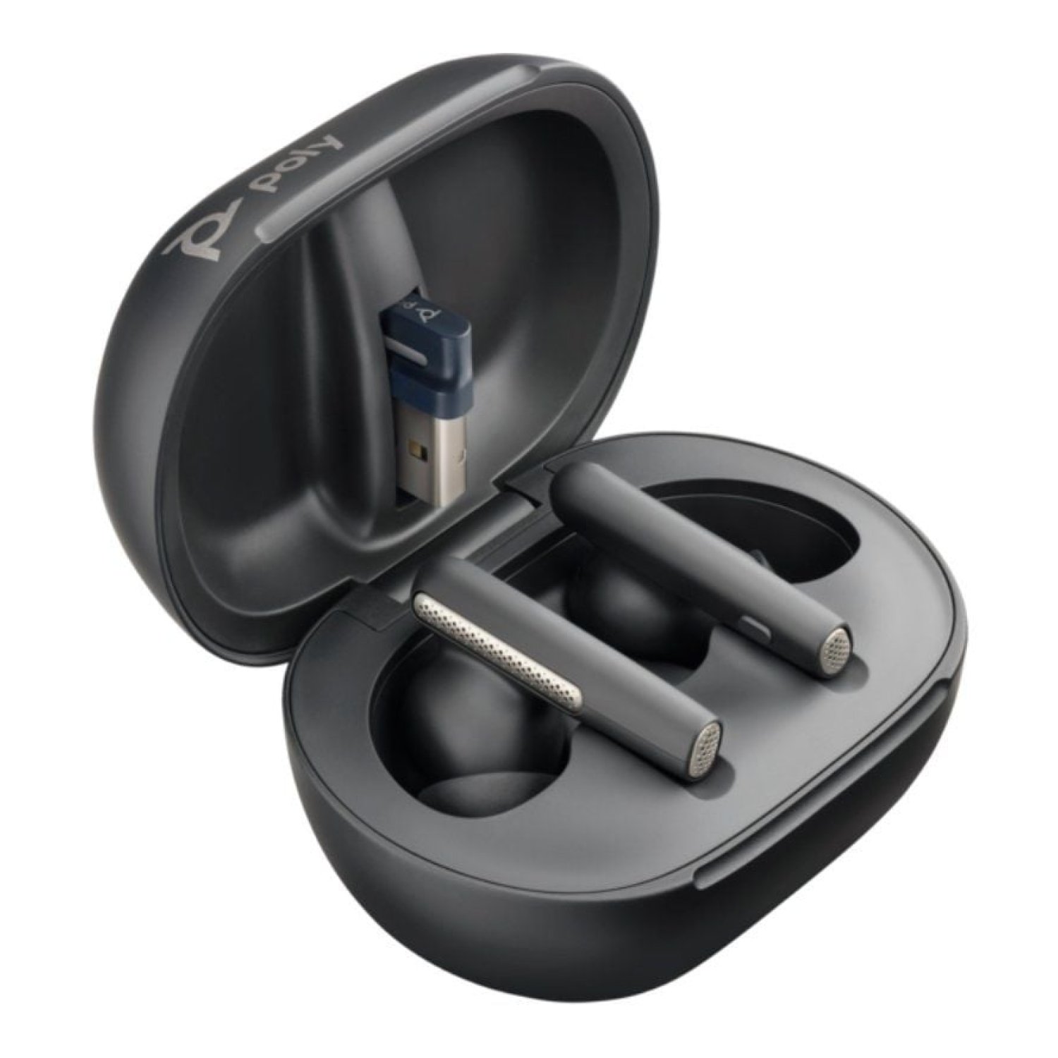 Poly Voyager Free 60+ UC · Auriculares Bluetooth · Autonomía 10h · Con estuche de carga · Negros