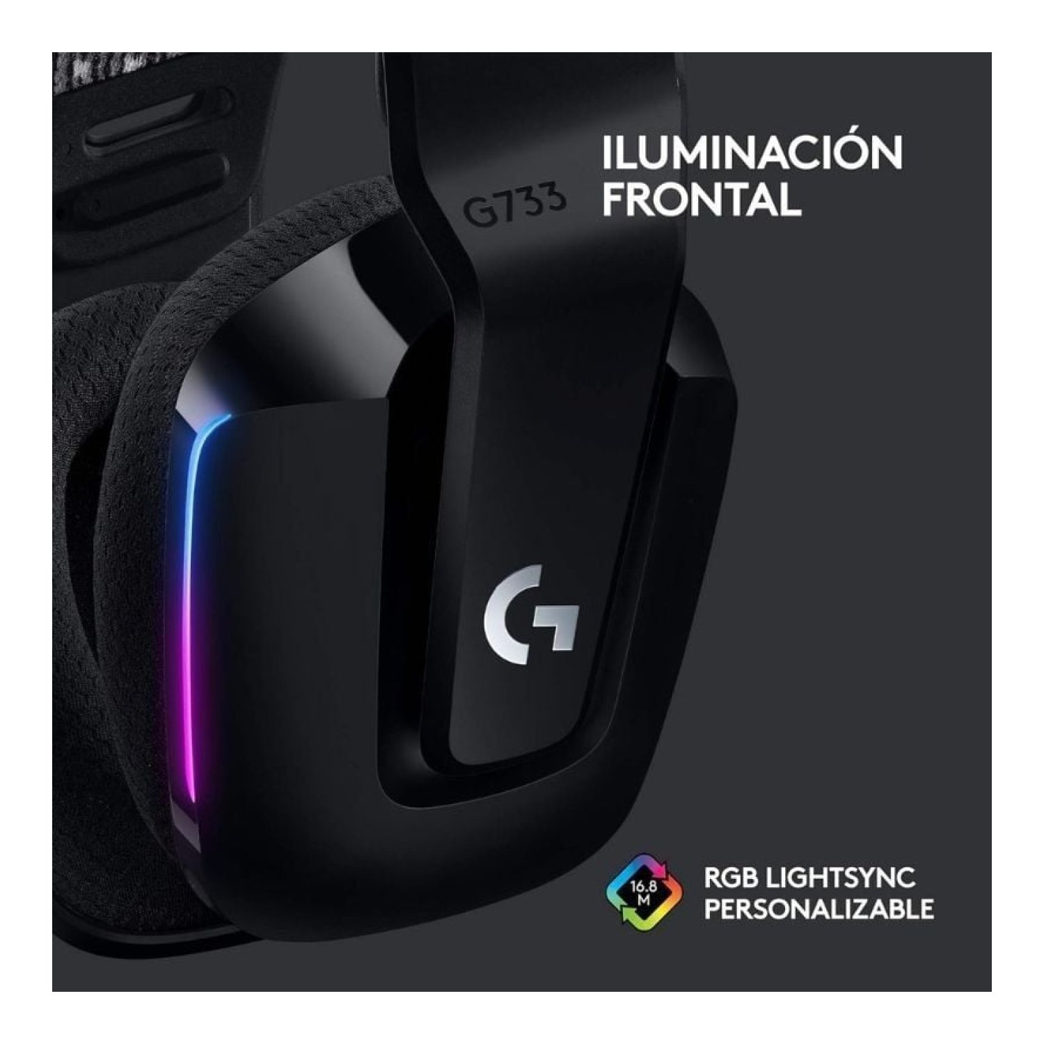 Logitech G733 · Auriculares Gaming Inalámbricos · Micrófono · Negros