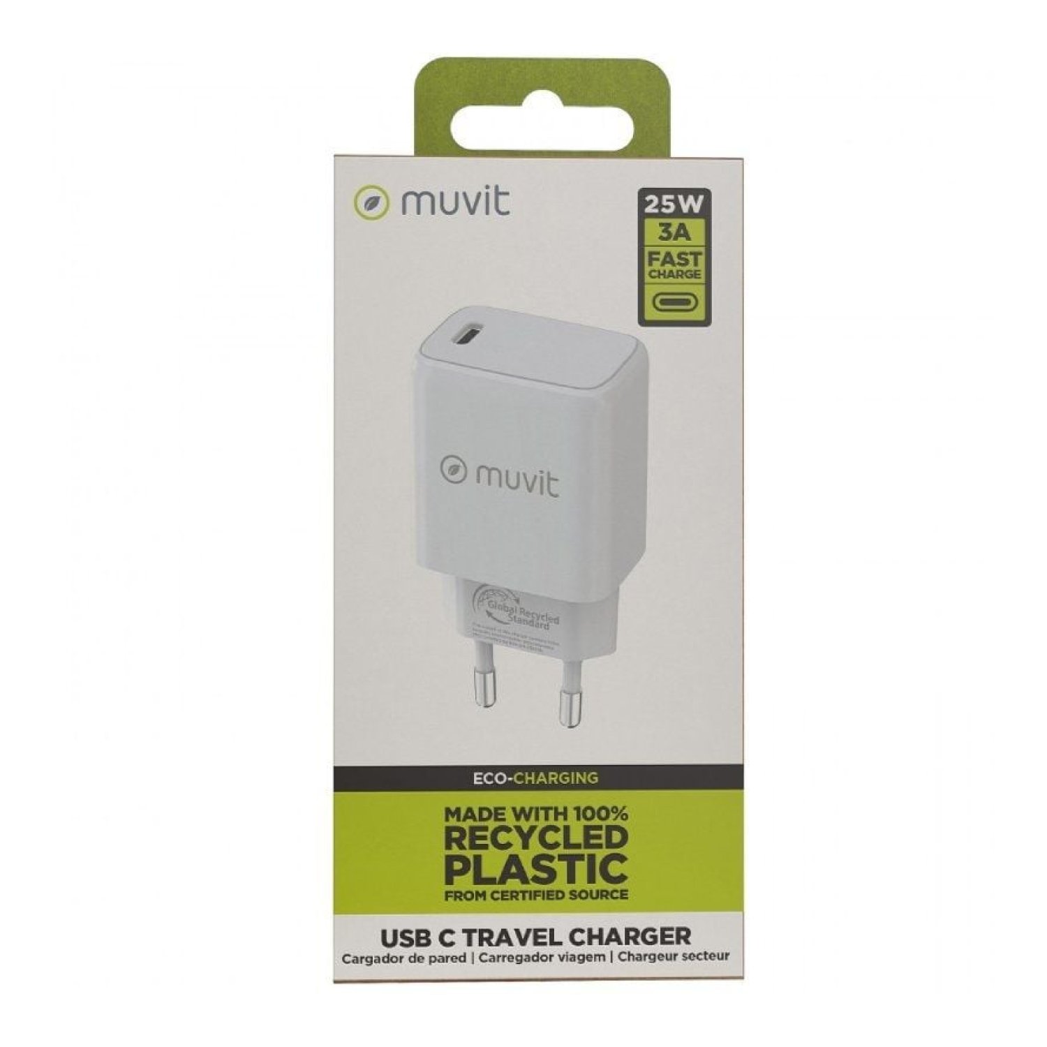 Muvit For Change · Cargador de Pared · 1x USB-C · 20W
