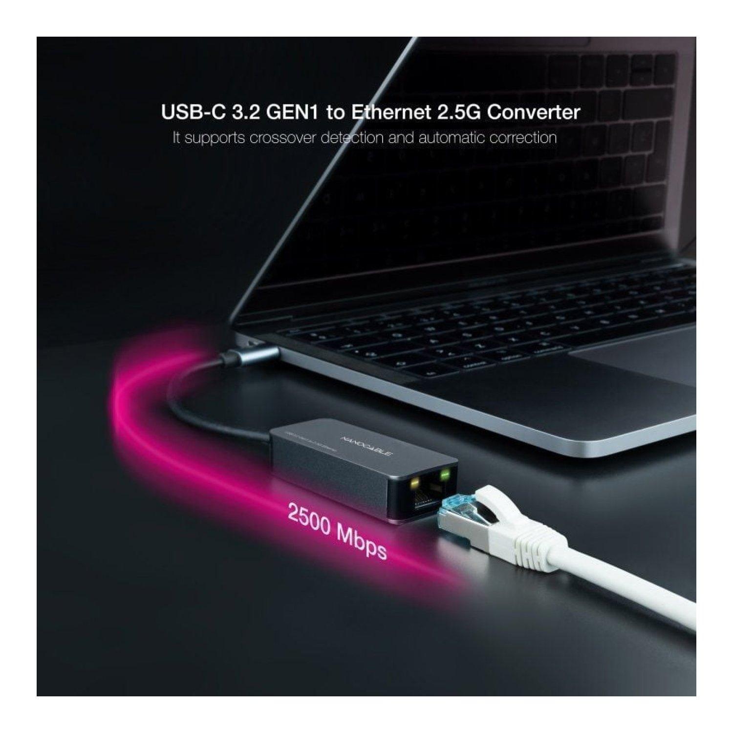 Nanocable · Adaptador USB Tipo-C RJ45 · 2500 Mbps