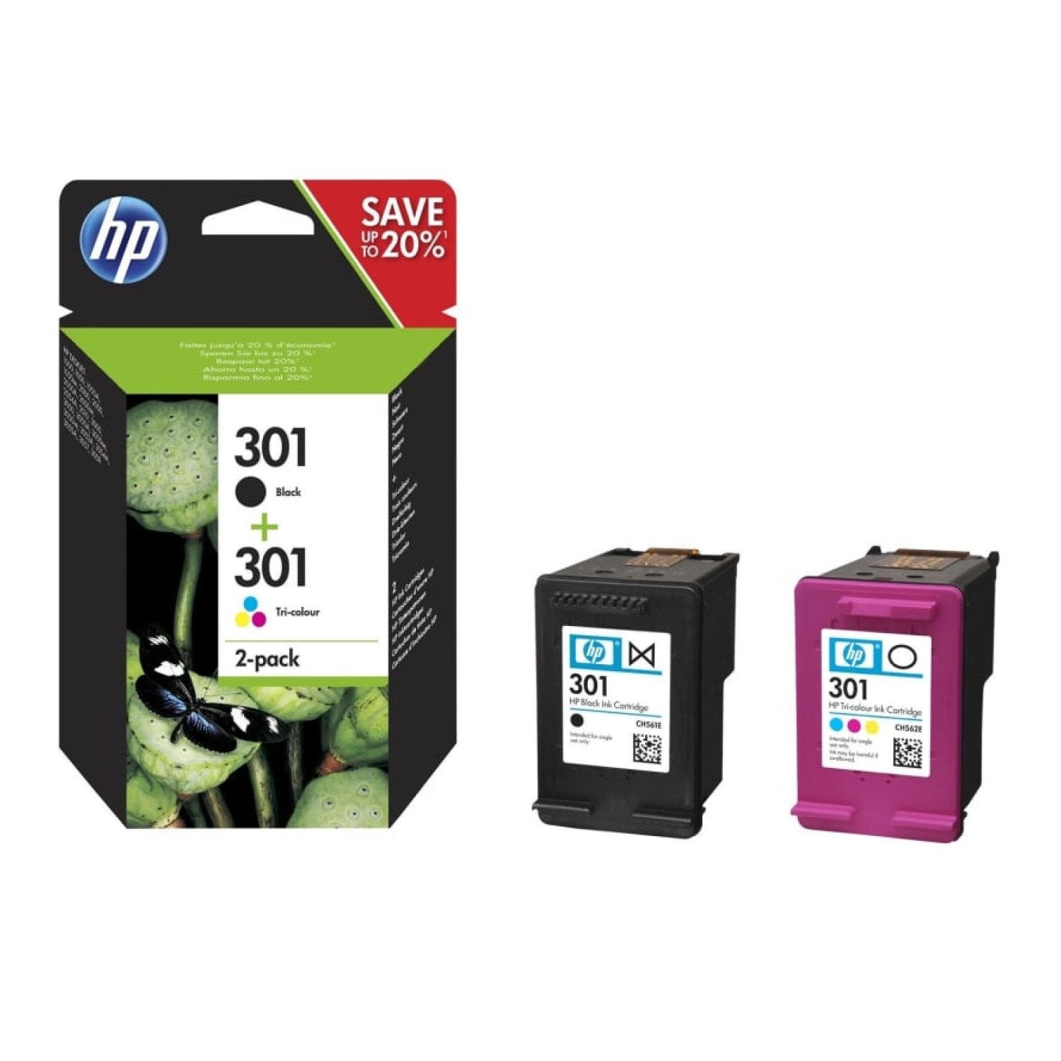 HP · Cartucho Tinta Nº301 · Multipack Negro + Tricolor