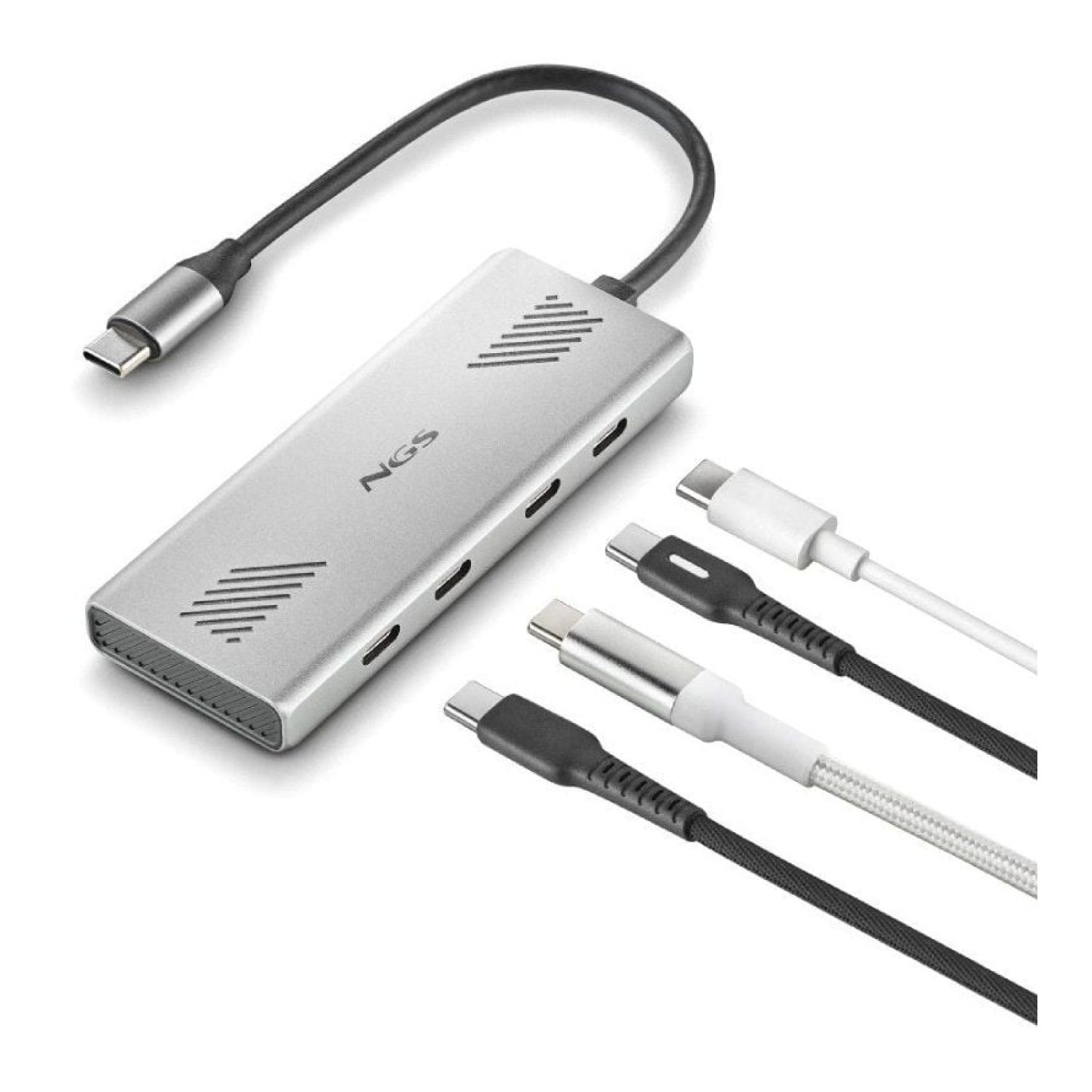 NGS Wonder4-C · Hub USB Tipo-C · 4 Puertos USB-C · Gris