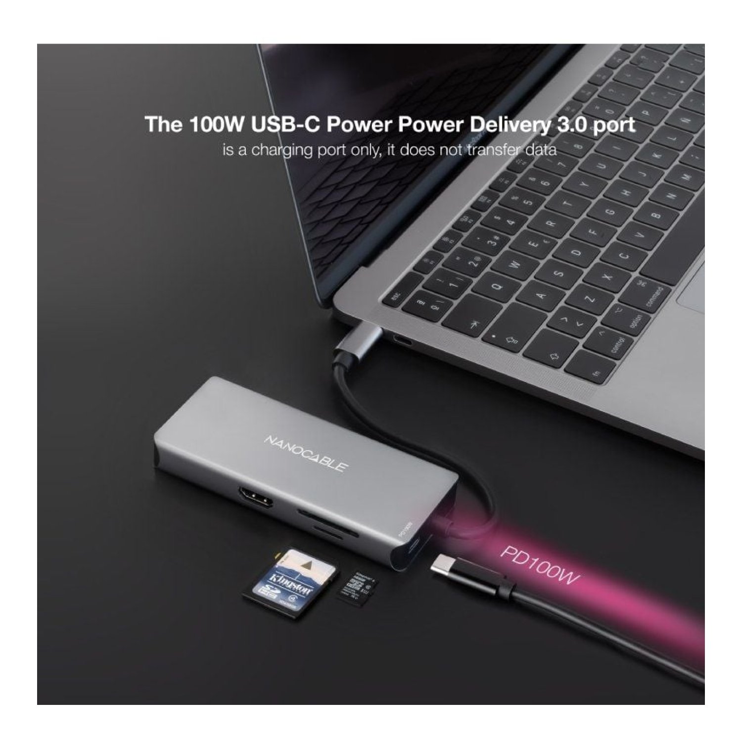 Nanocable Docking USB-C · 3xUSB · 2xHDMI 4K · RJ45 · Lector Tarjetas · PD 100W