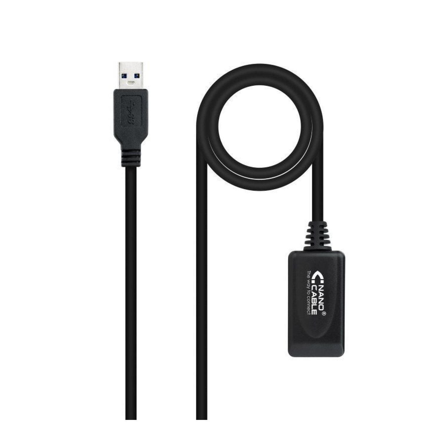 Nanocable · Cable Alargador USB 3.0 · 5m · USB Macho-Hembra · Negro