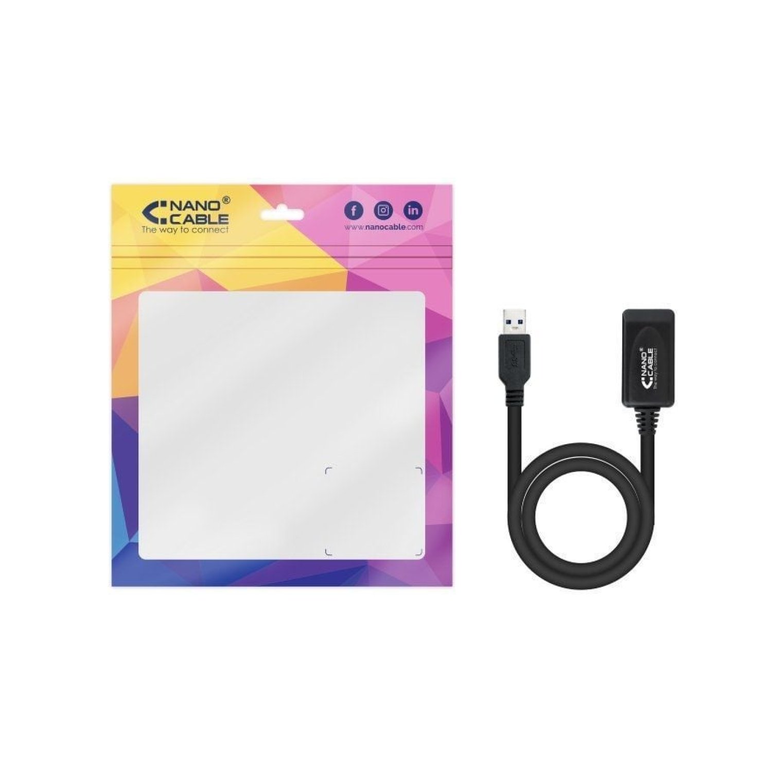 Nanocable · Cable Alargador USB 3.0 · 5m · USB Macho-Hembra · Negro