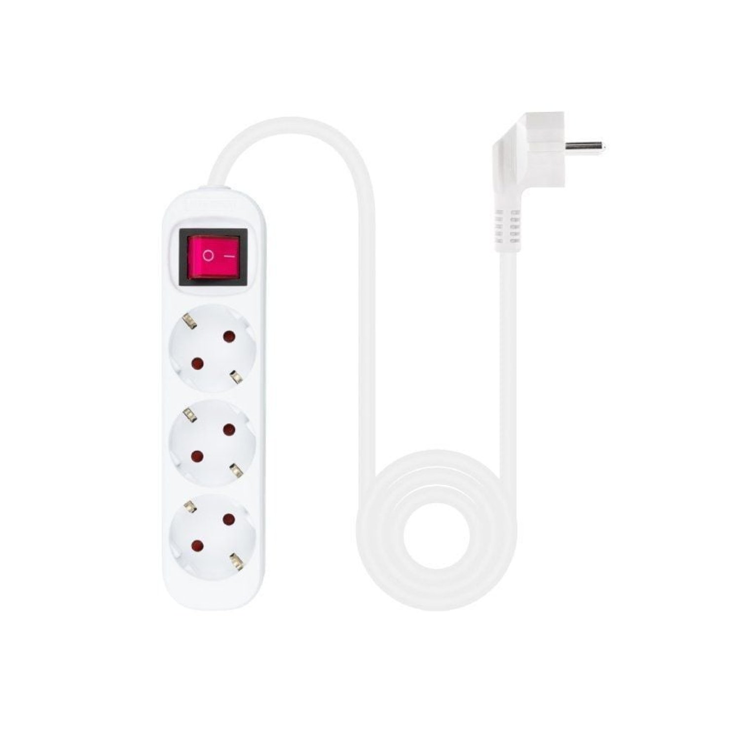 Nanocable · Regleta 3 Tomas · Interruptor · Cable 1,4m · Blanca