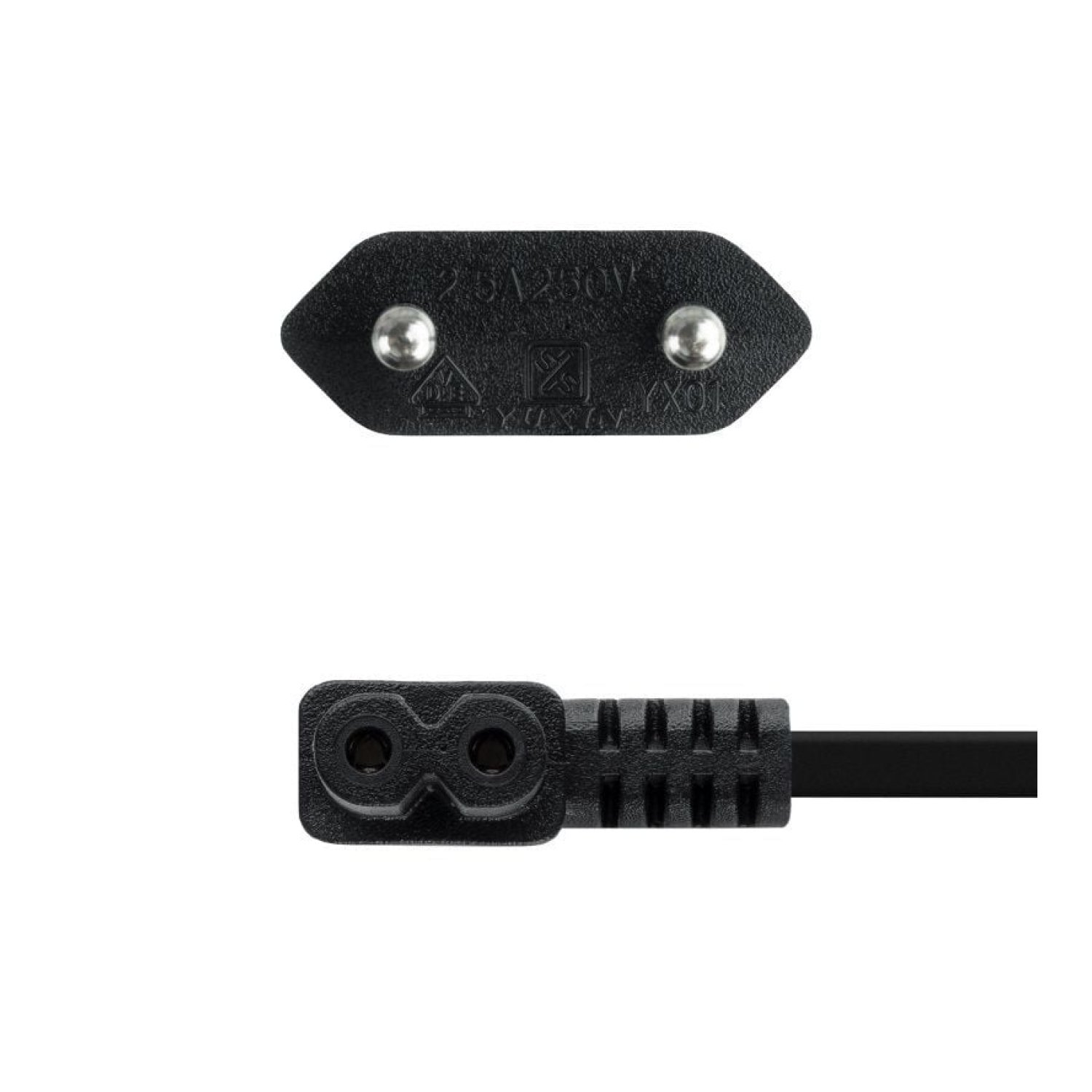 Nanocable · Cable Alimentación Acodado · CEE7/16 a C7 · 3m · Negro