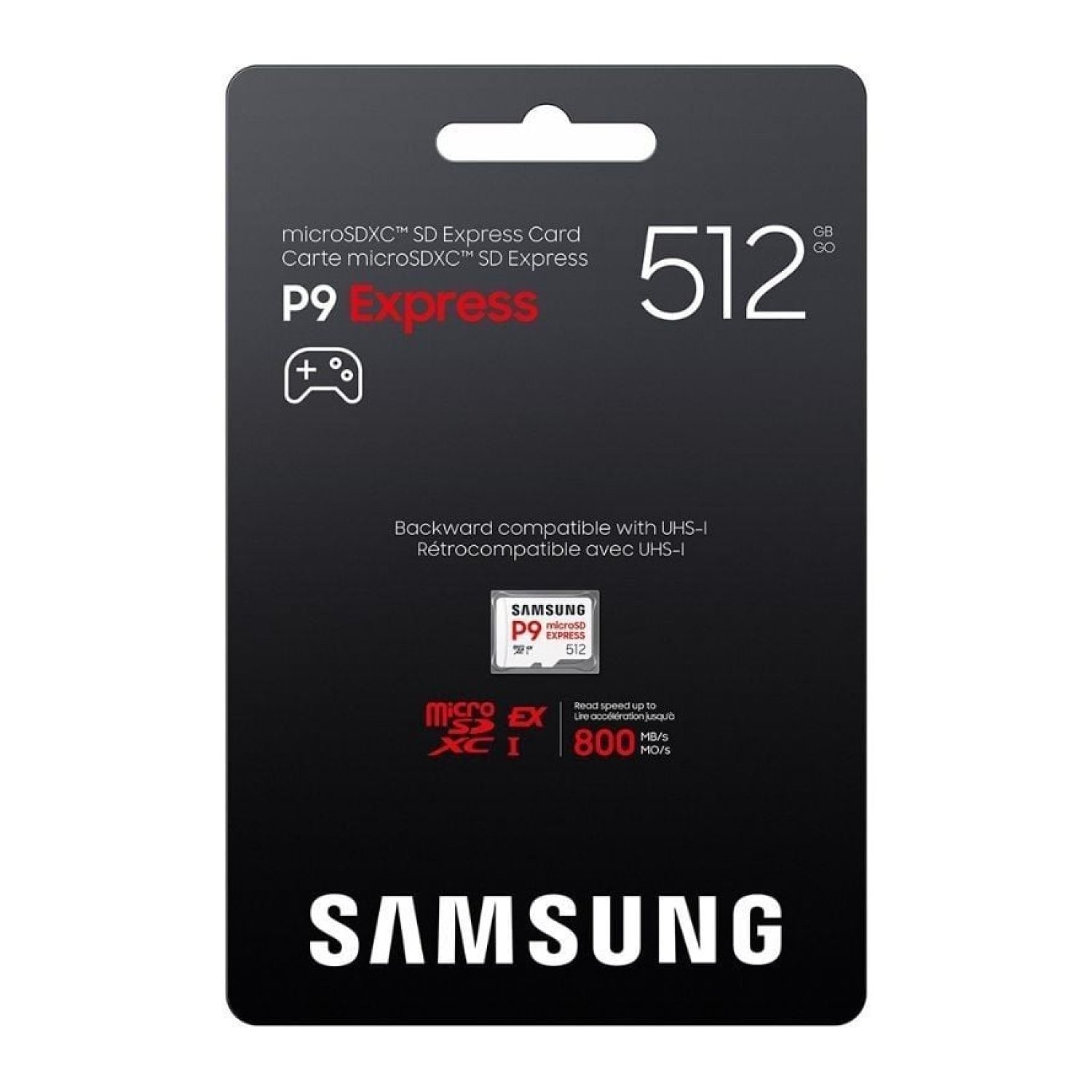 Samsung P9 Express · microSD XC 512GB · Clase 10 · 800MB/s