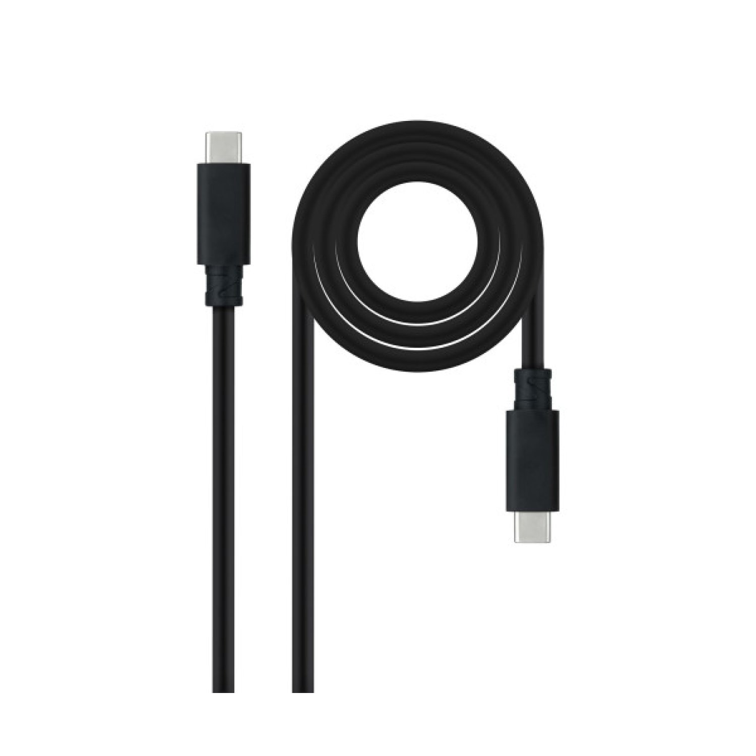 Nanocable USB 3.1 Tipo-C · 50cm · 100W · 10Gbps · Negro