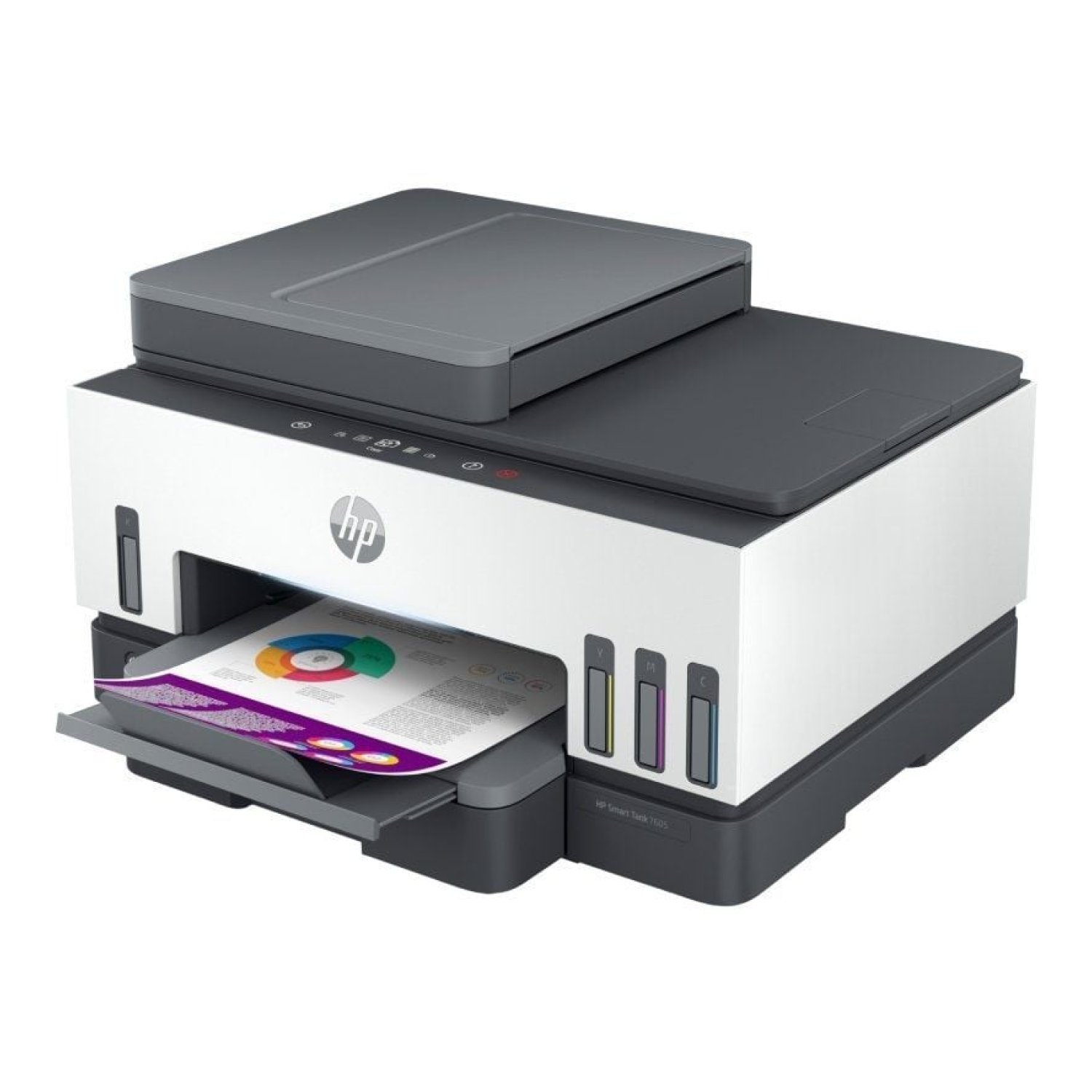 HP Smart Tank 7605 · Multifunción WiFi · Fax · Impresión Dúplex · Blanca