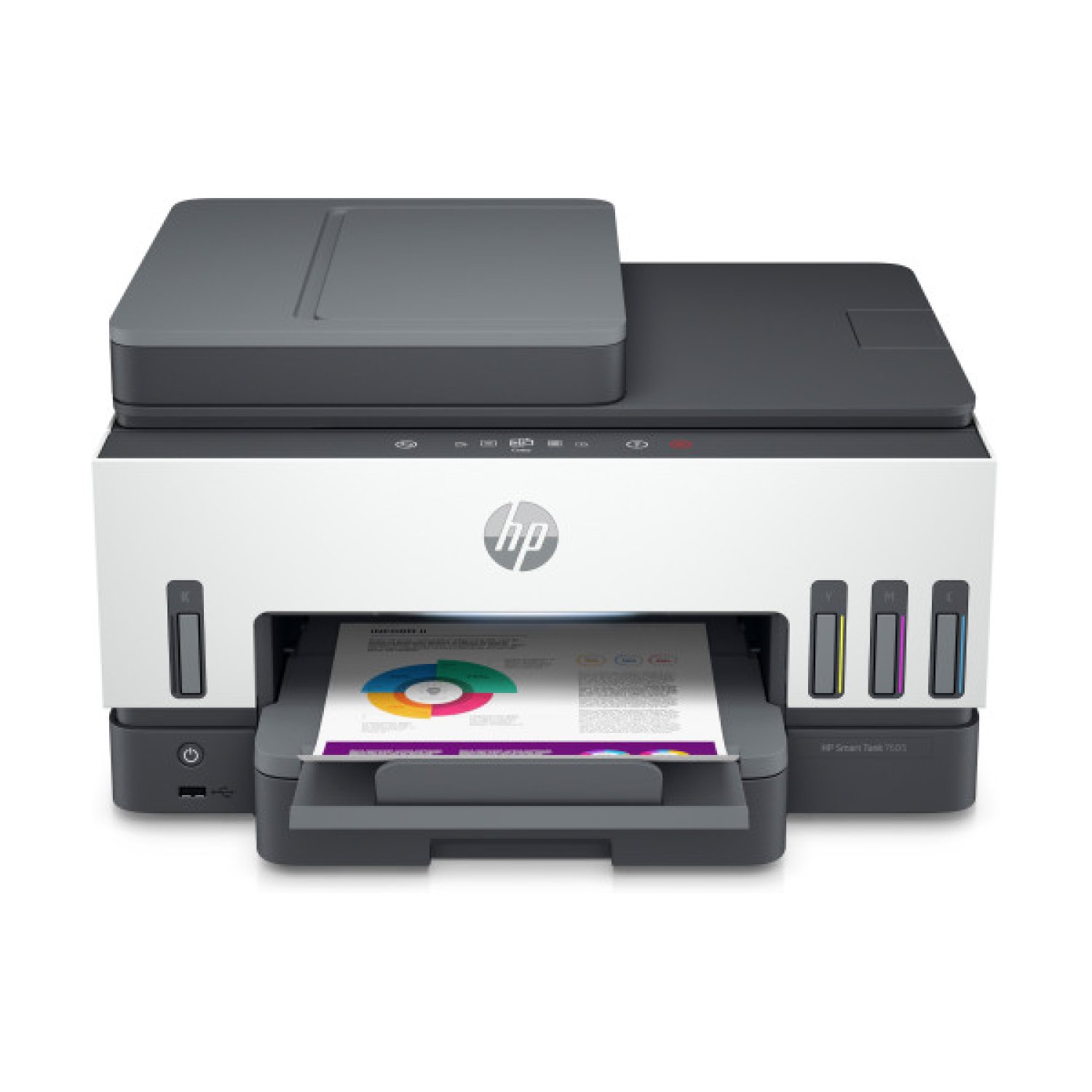 HP Smart Tank 7605 · Multifunción WiFi · Fax · Impresión Dúplex · Blanca