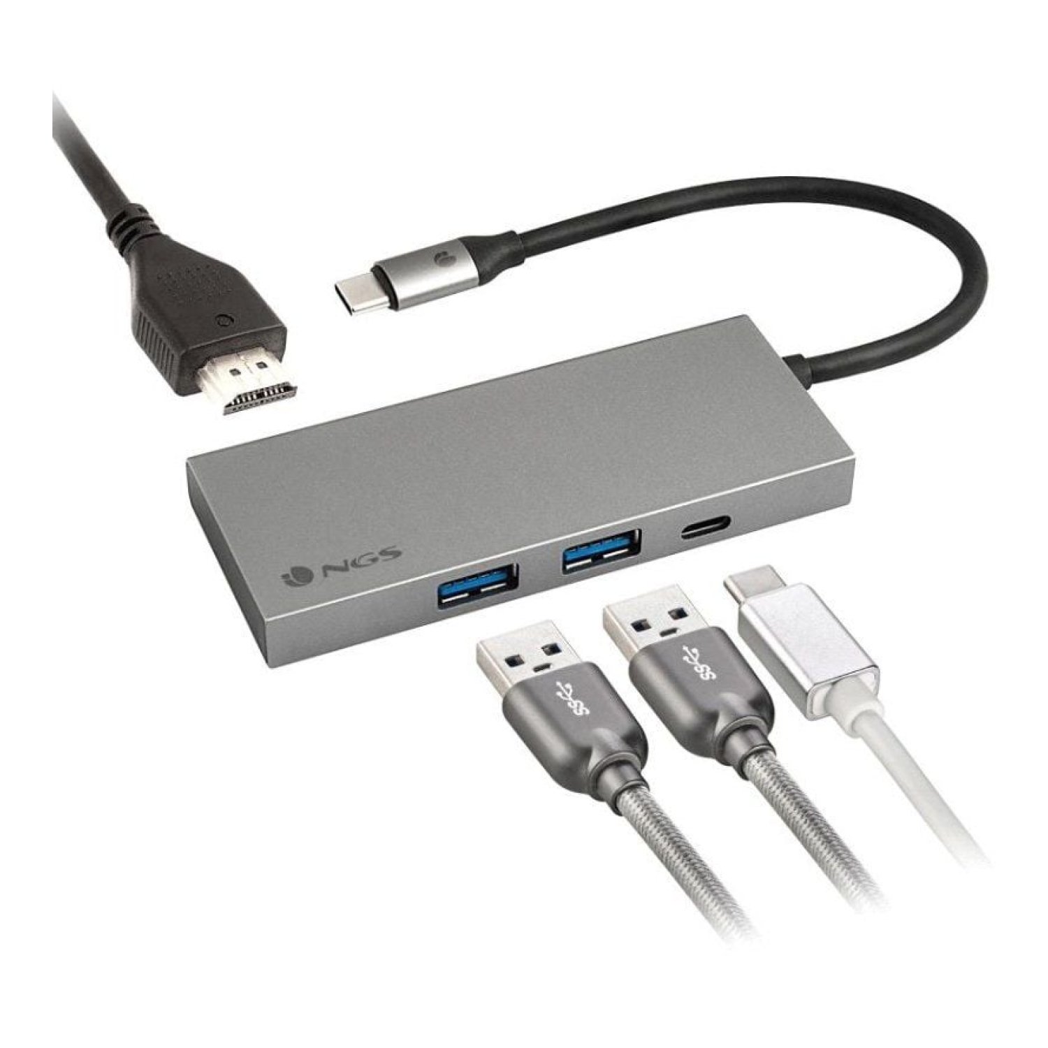 NGS WonderDock4 Pro · USB-C · 2xUSB · USB-C DP · HDMI 4K · Gris