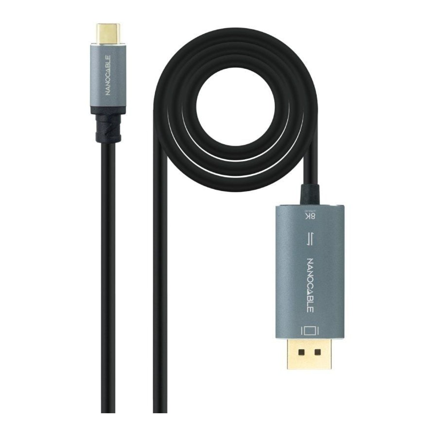 Nanocable · Conversor USB Tipo-C a DisplayPort · 2m · Negro