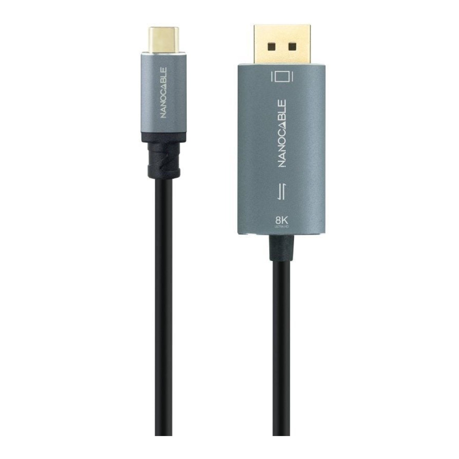 Nanocable · Conversor USB Tipo-C a DisplayPort · 2m · Negro
