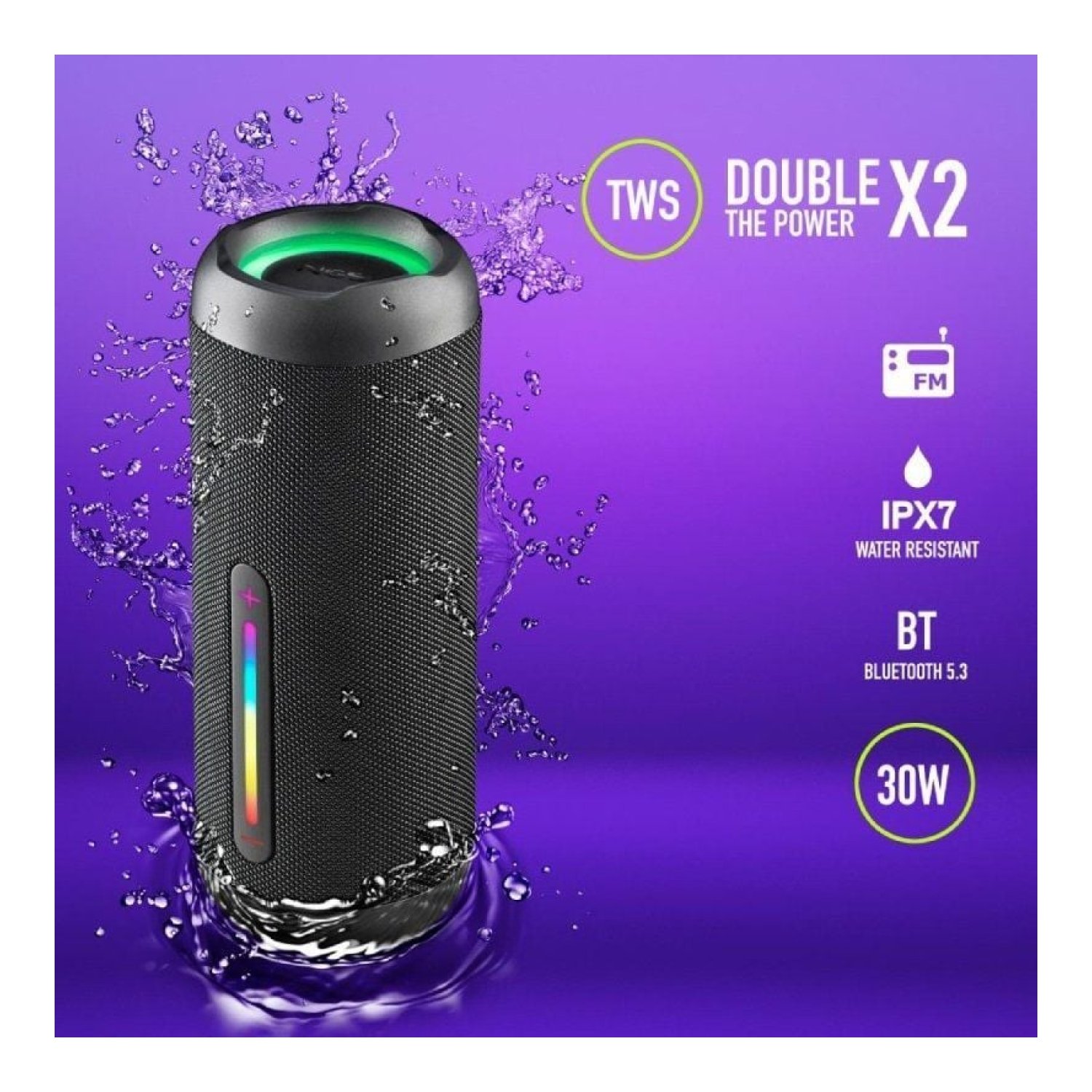 NGS Roller Furia 2 · Altavoz Bluetooth · 30W · 2.0 Estéreo