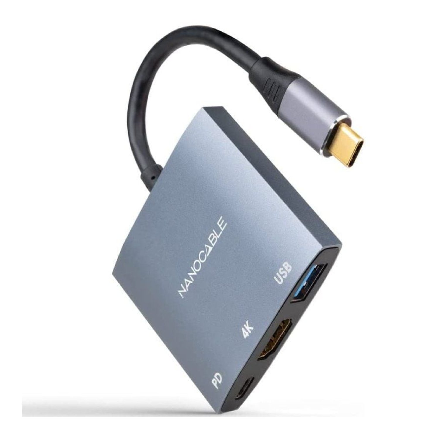 Nanocable · Conversor USB-C a HDMI 4K · 15cm · Gris