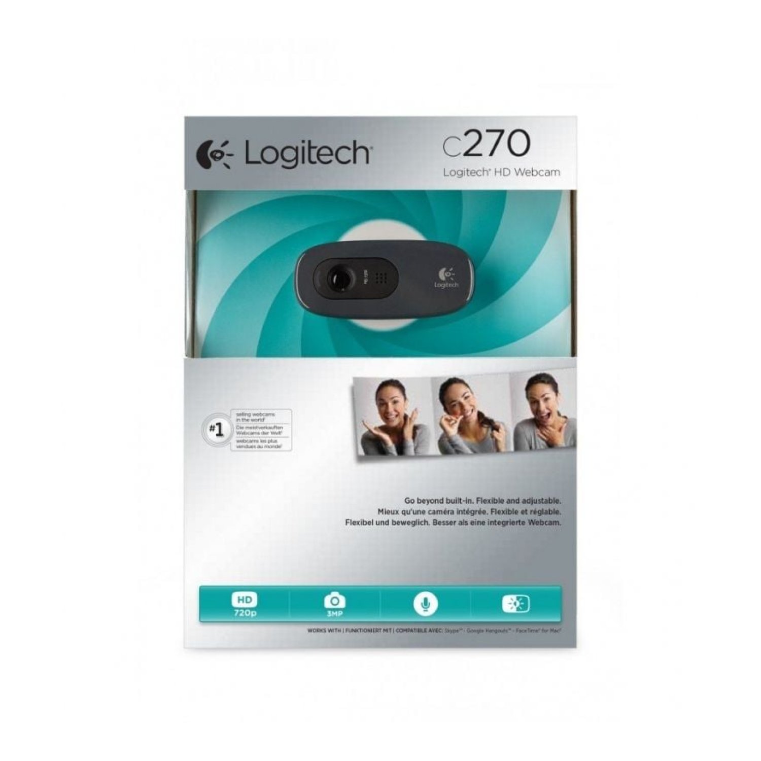 Logitech C270 · Webcam HD · 1280 x 720 · Micrófono Integrado