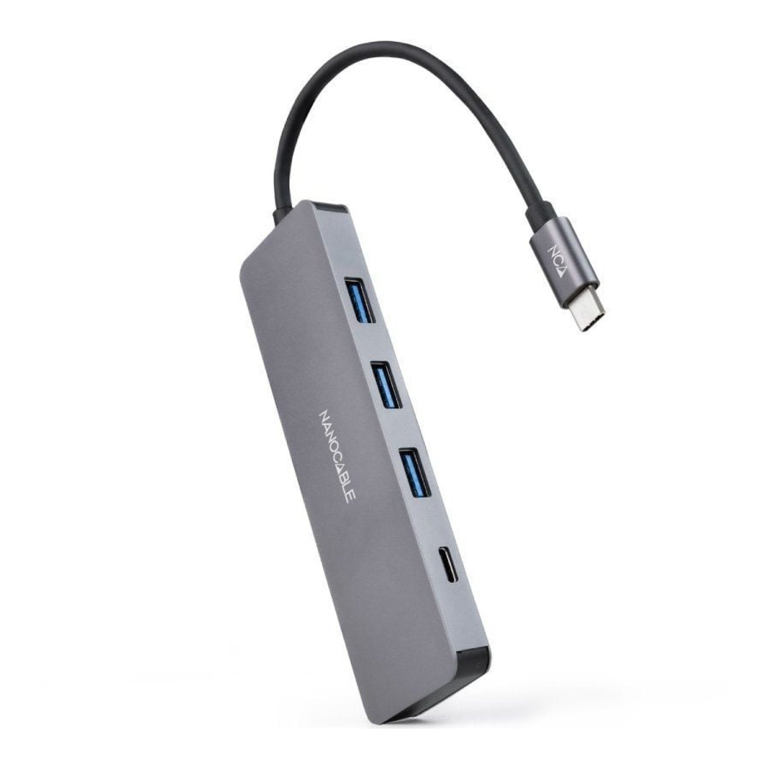 Nanocable Hub USB Tipo-C · 3x USB + 1x USB-C · Gris