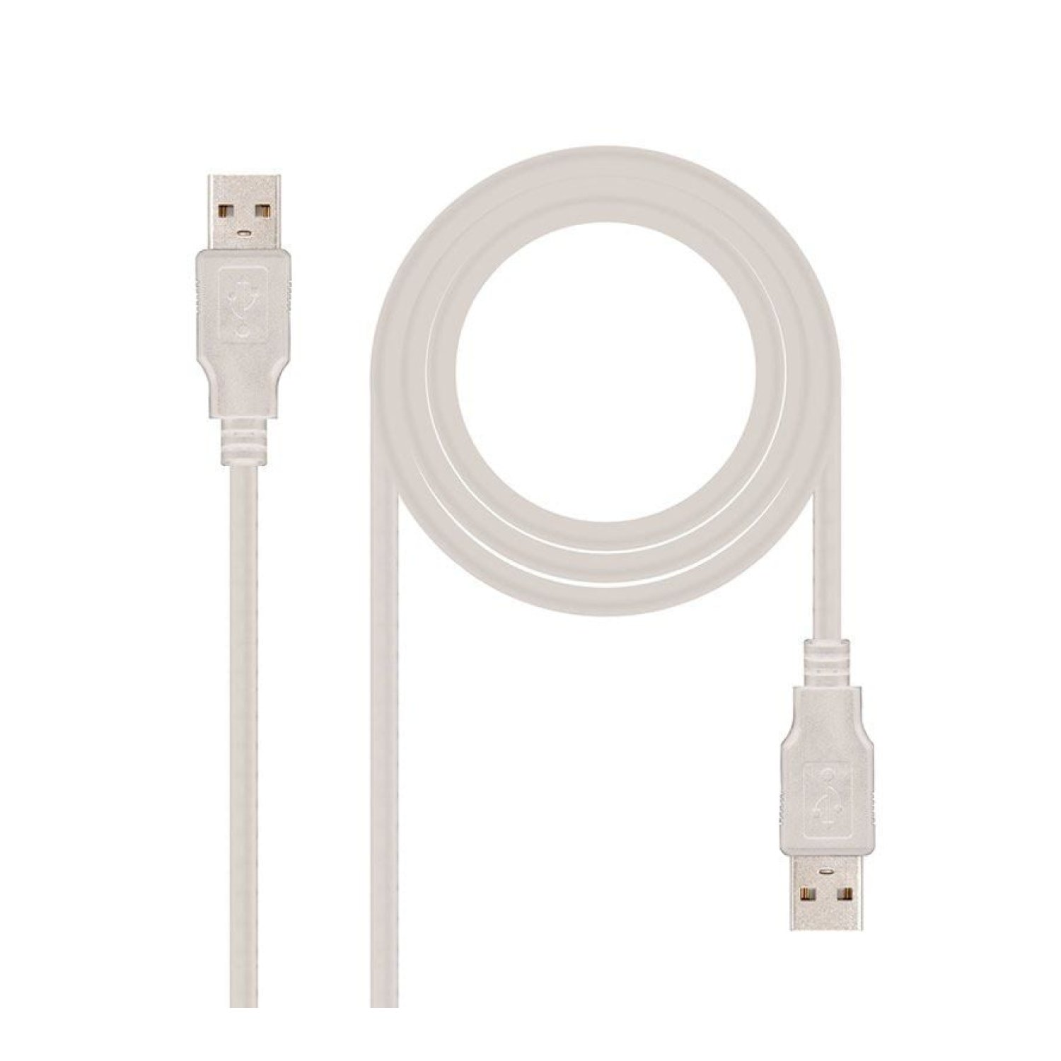 Nanocable · Cable USB 2.0 · USB Macho a Macho · 3m · Beige