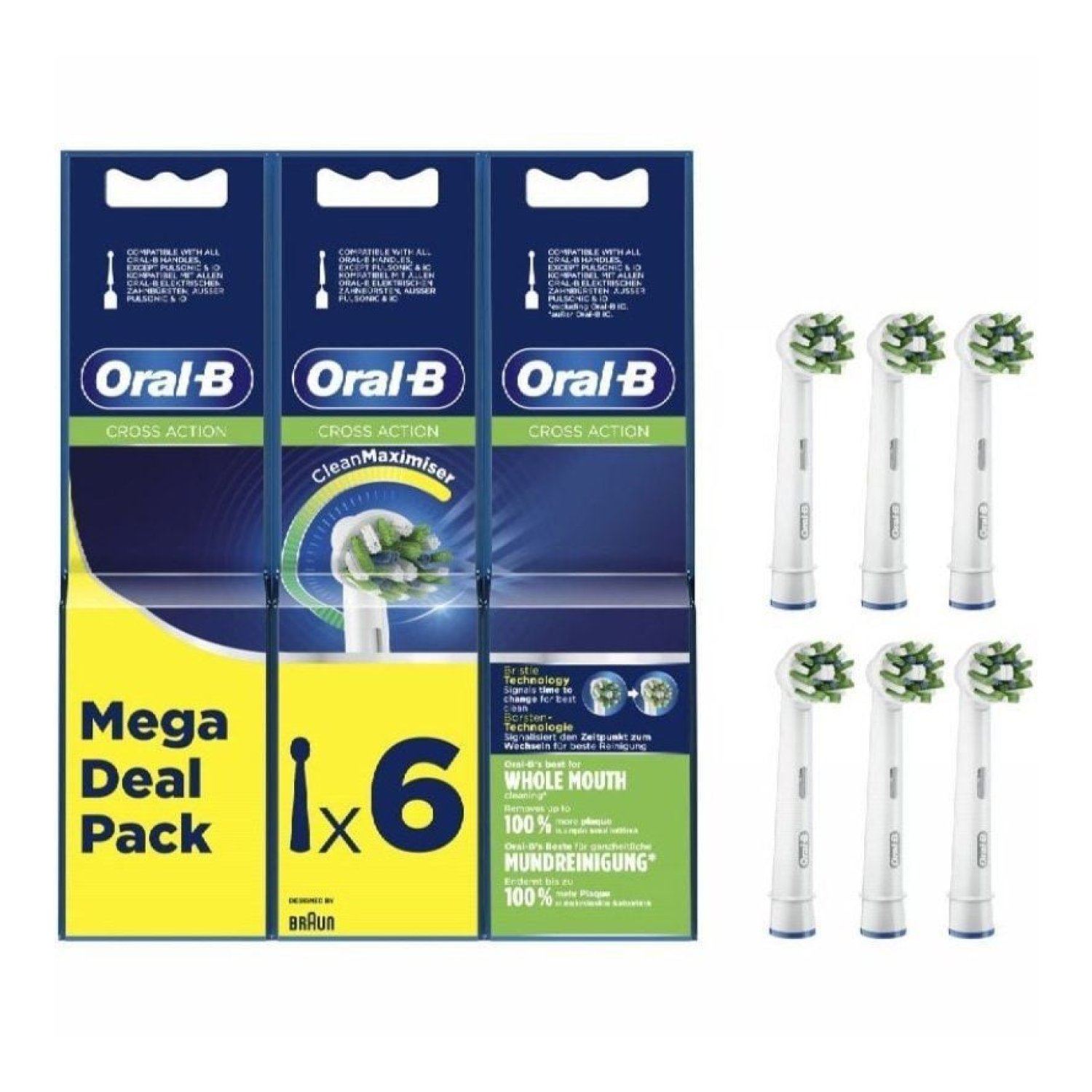 Oral-B Pro Cross Action · Cabezal de Recambio · Pack 6 Unidades