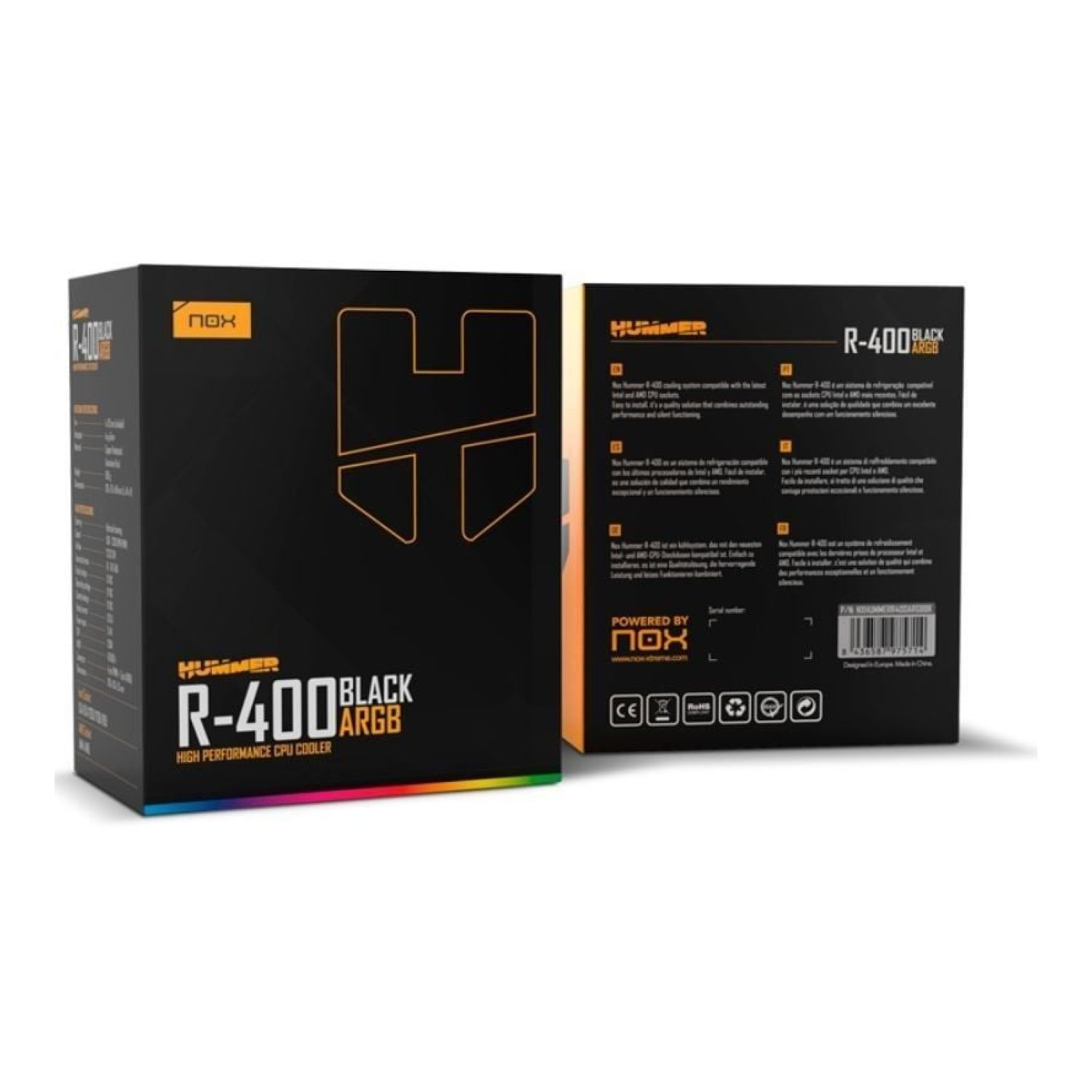 NOX Hummer R-400 · Ventilador Disipador · 12cm · ARGB