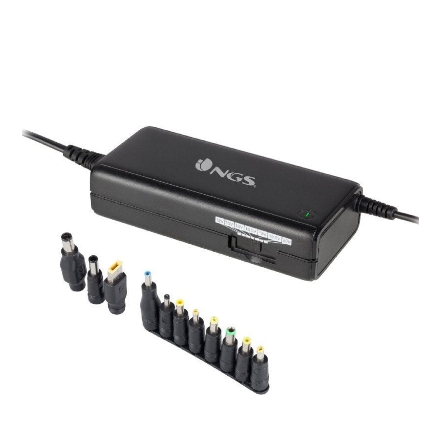 NGS Cargador Portátil · 90W · 11 Conectores · 12-20V