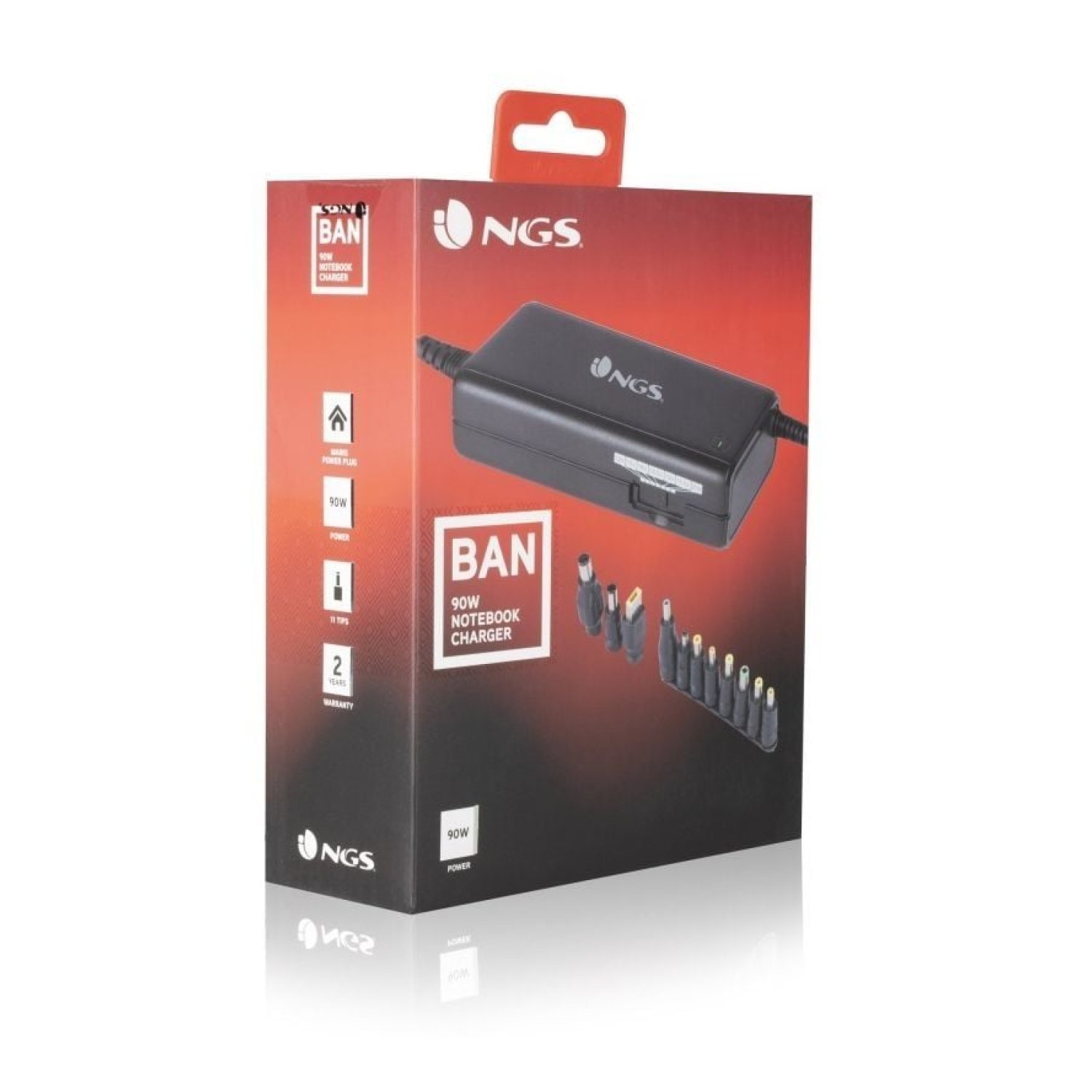 NGS Cargador Portátil · 90W · 11 Conectores · 12-20V