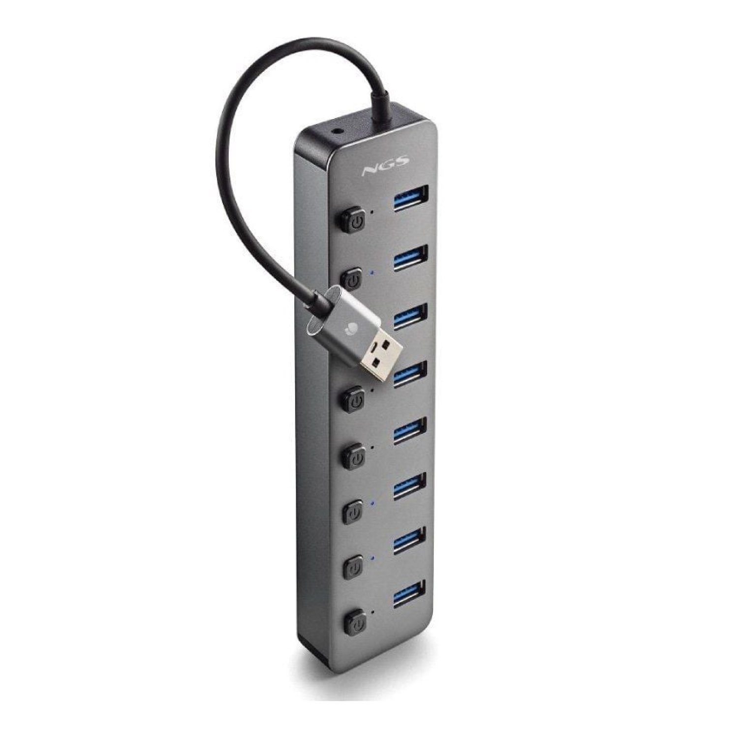 NGS iHub8 · Hub USB 3.0 · 8 Puertos · Gris