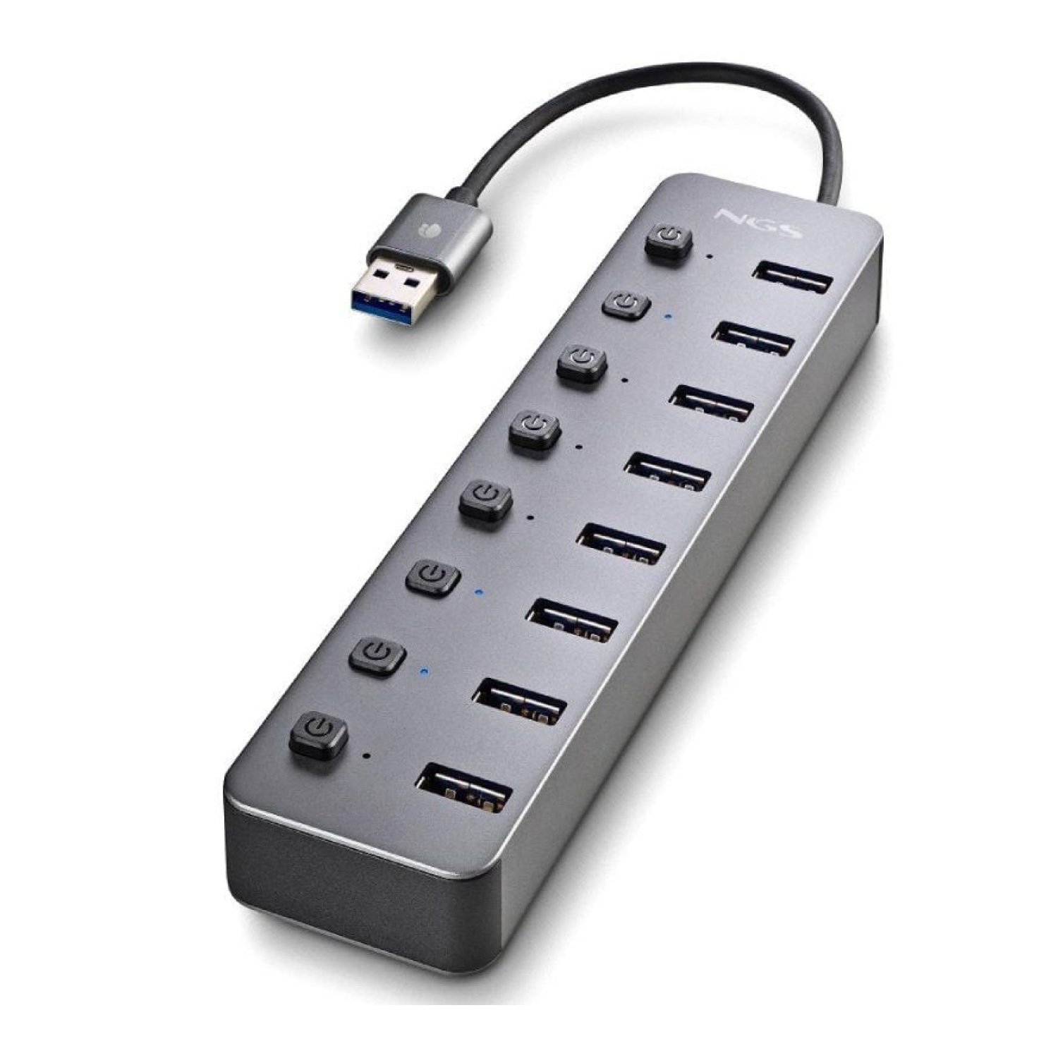 NGS iHub8 · Hub USB 3.0 · 8 Puertos · Gris