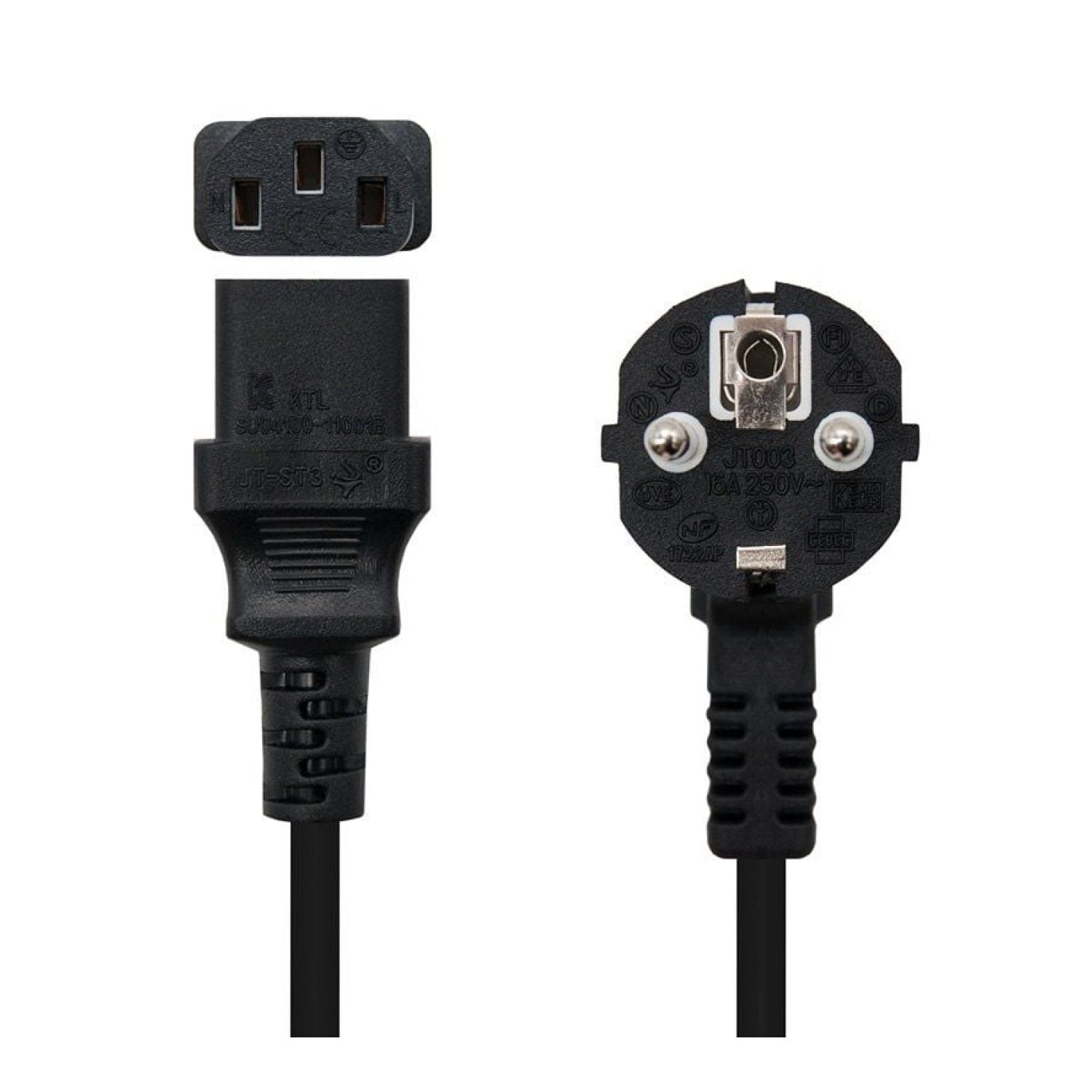 Nanocable · Cable Alimentación · Schuko a C13 · 3m · Negro