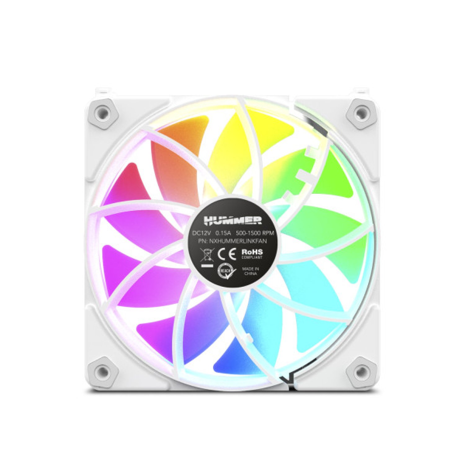 Nox Easy Link · Ventilador ARGB · 12cm · Blanco