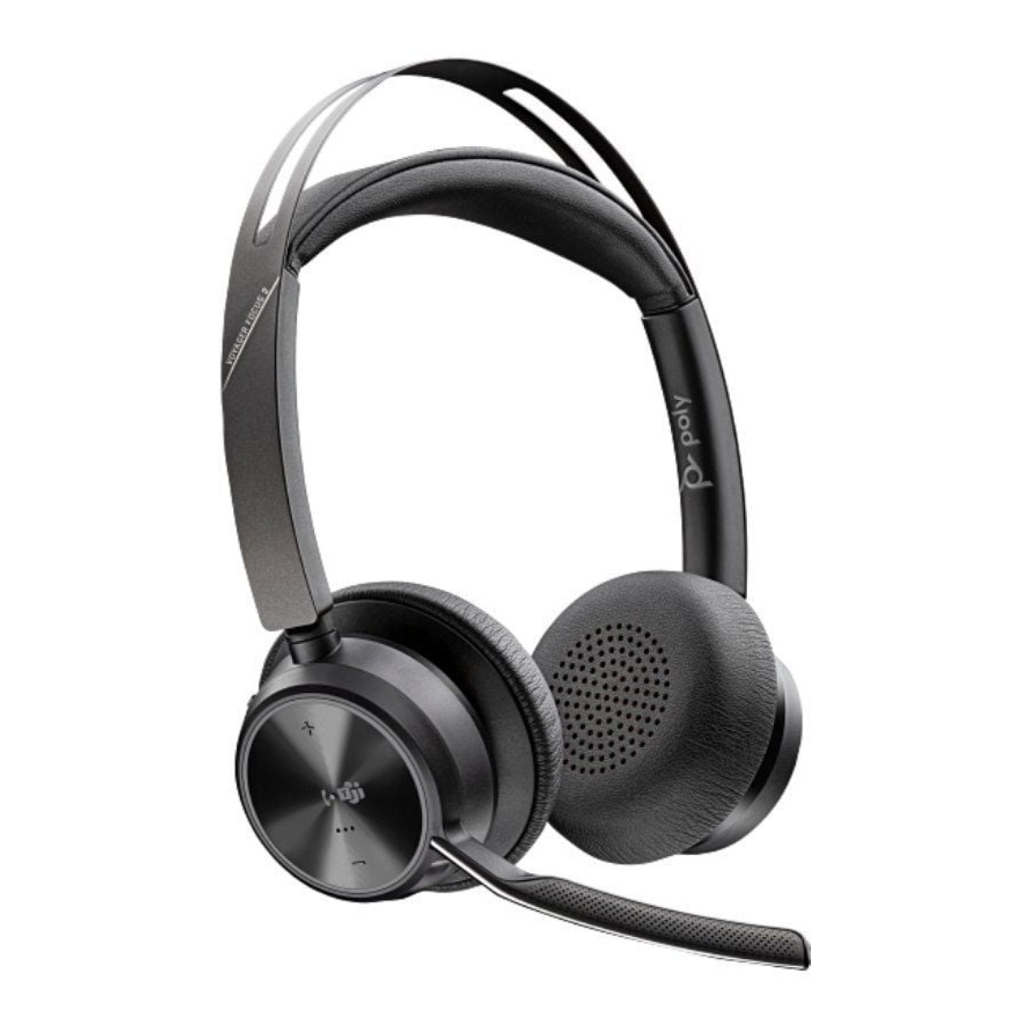 Poly Voyager Focus 2 · Auriculares inalámbricos Teams · Bluetooth · Micrófono · USB-C · Negro