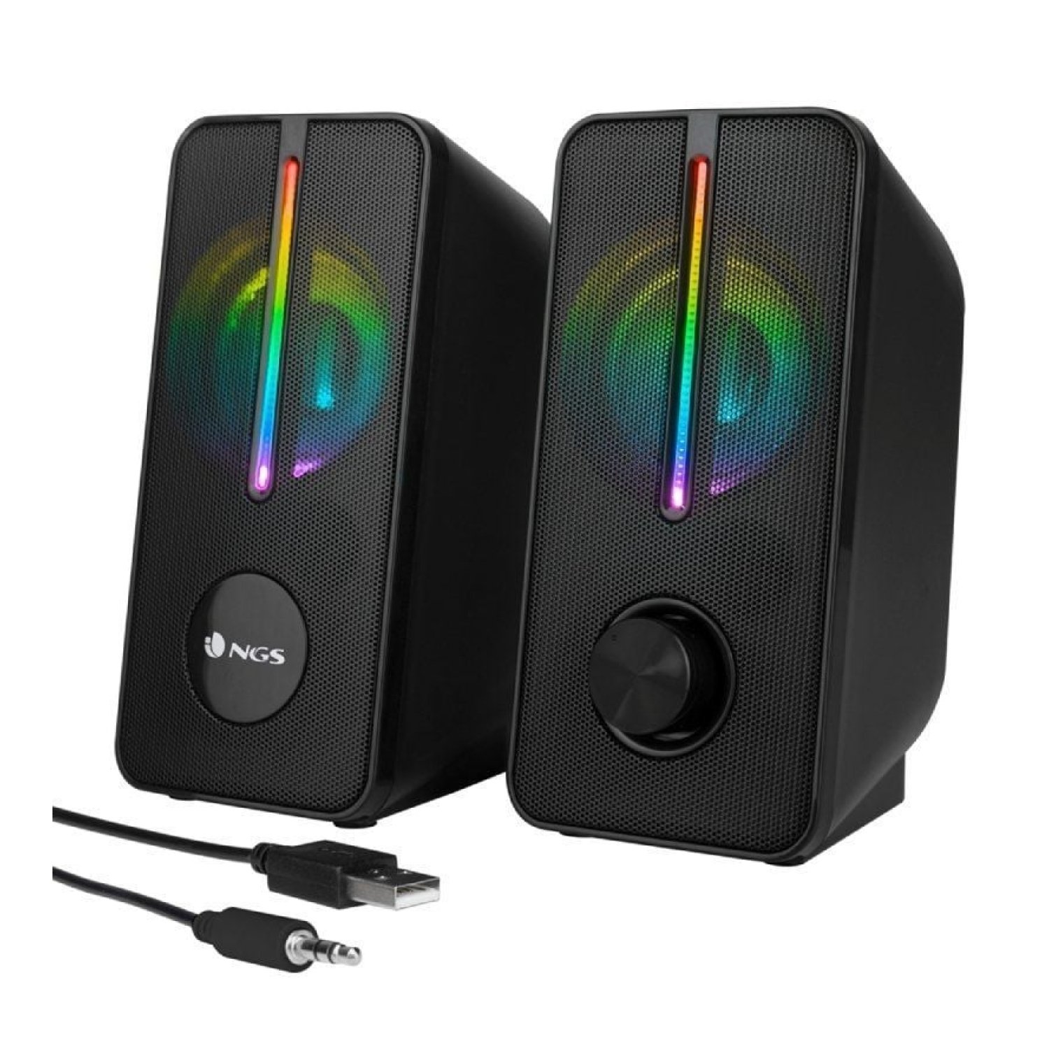 NGS GSX-150 · Altavoces Gaming 2.0 · 12W · Negros
