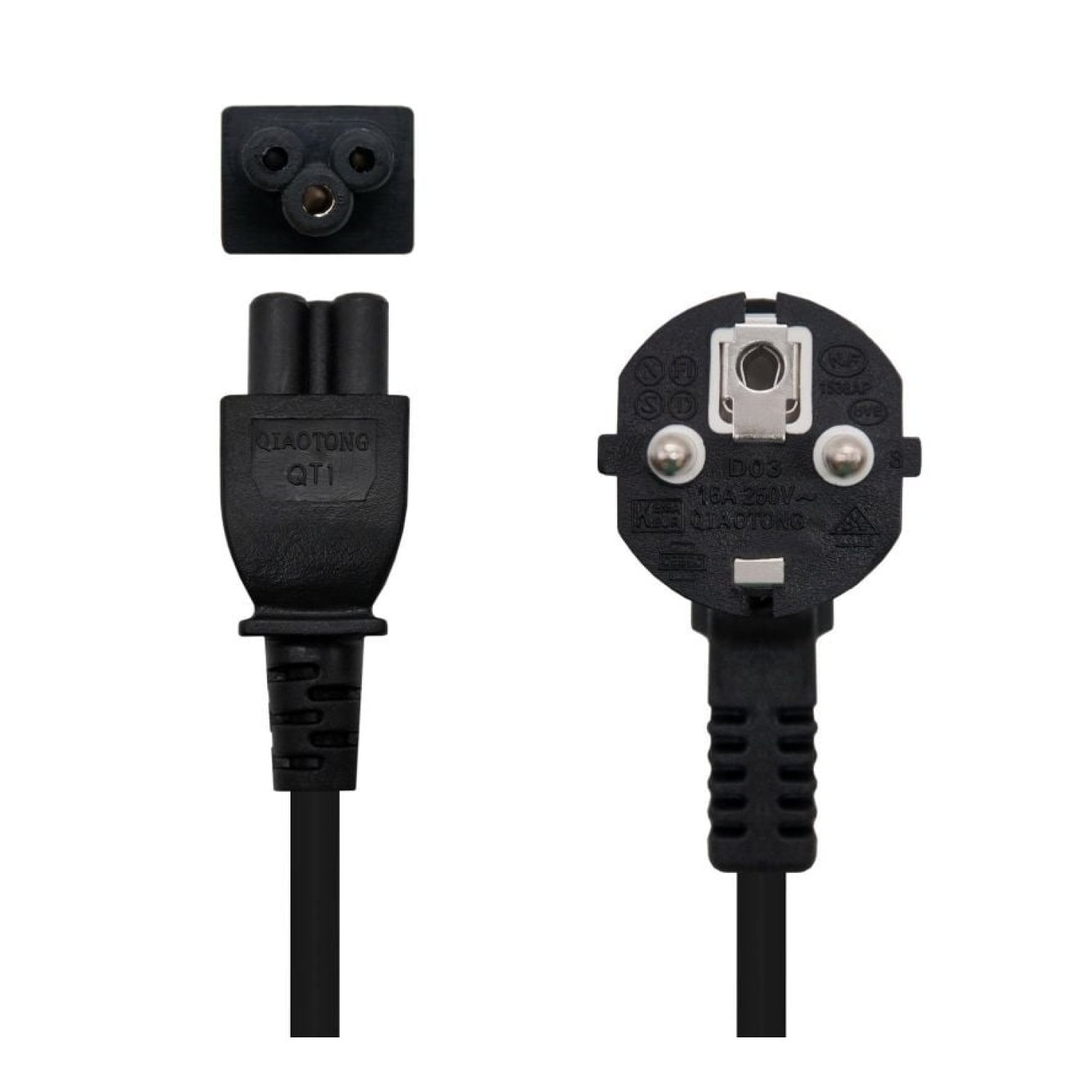 Nanocable · Cable Alimentación · Schuko Macho a C5 Hembra · 1,5m · Negro