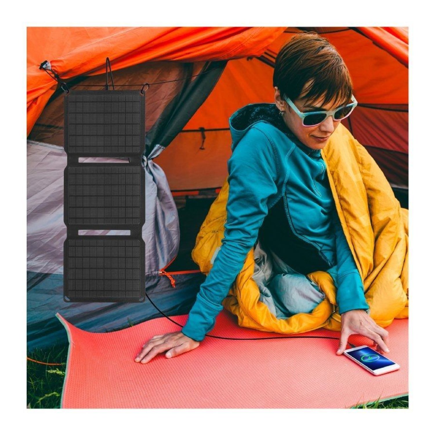 Muvit Panel Solar Portátil · 15W · USB · Cargador Smartphone