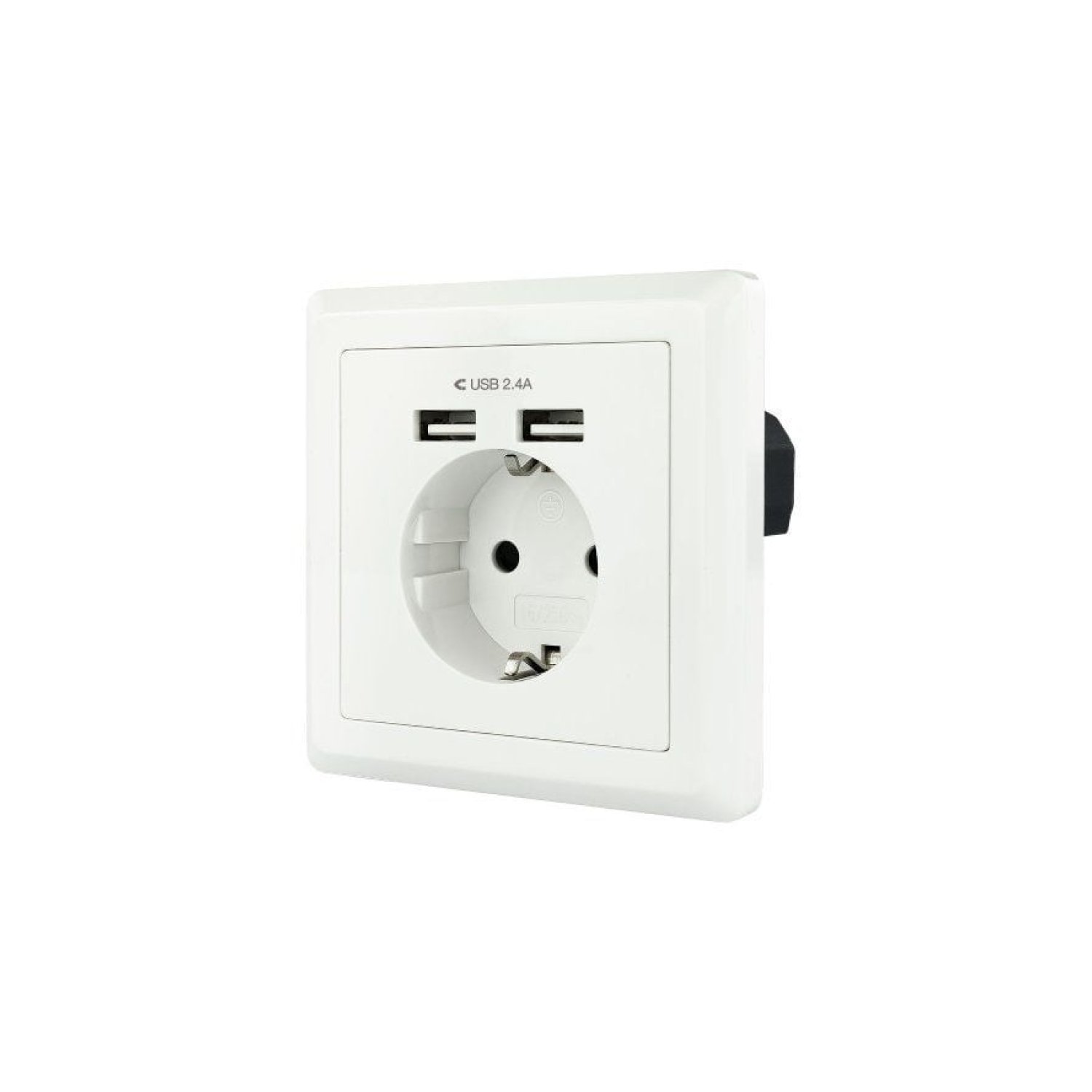 Nanocable Roseta de Pared · 1 Schuko · 2 USB · Carga Rápida