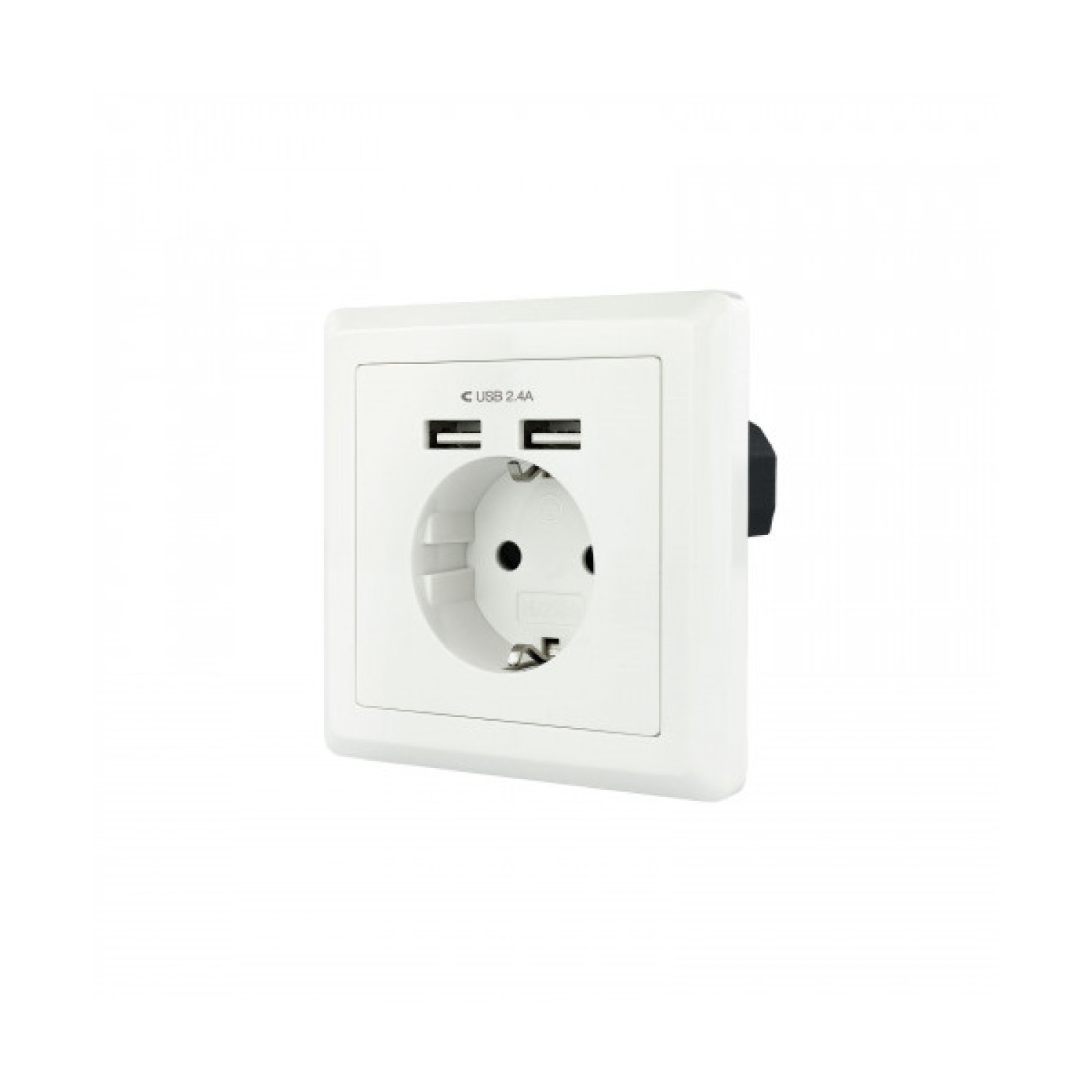 Nanocable Roseta de Pared · 1 Schuko · 2 USB · Carga Rápida