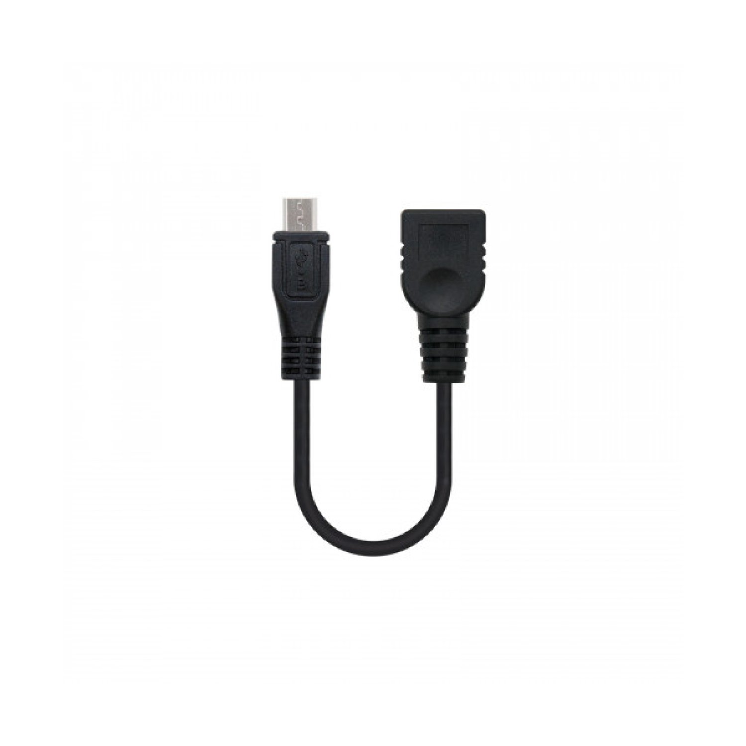 Nanocable · Cable USB 2.0 · Micro USB Macho a USB Hembra · 15cm · Negro