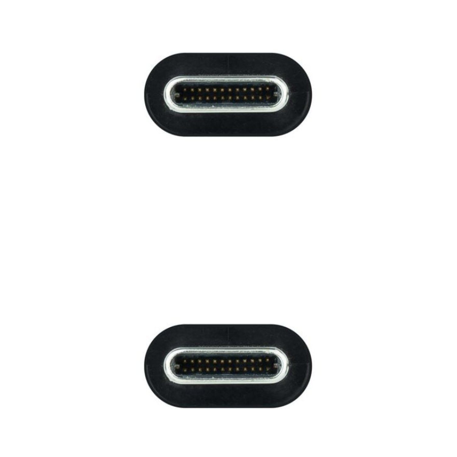 Nanocable · Cable USB-C a USB-C · 20Gbps · 100W · 1m · Gris y Negro