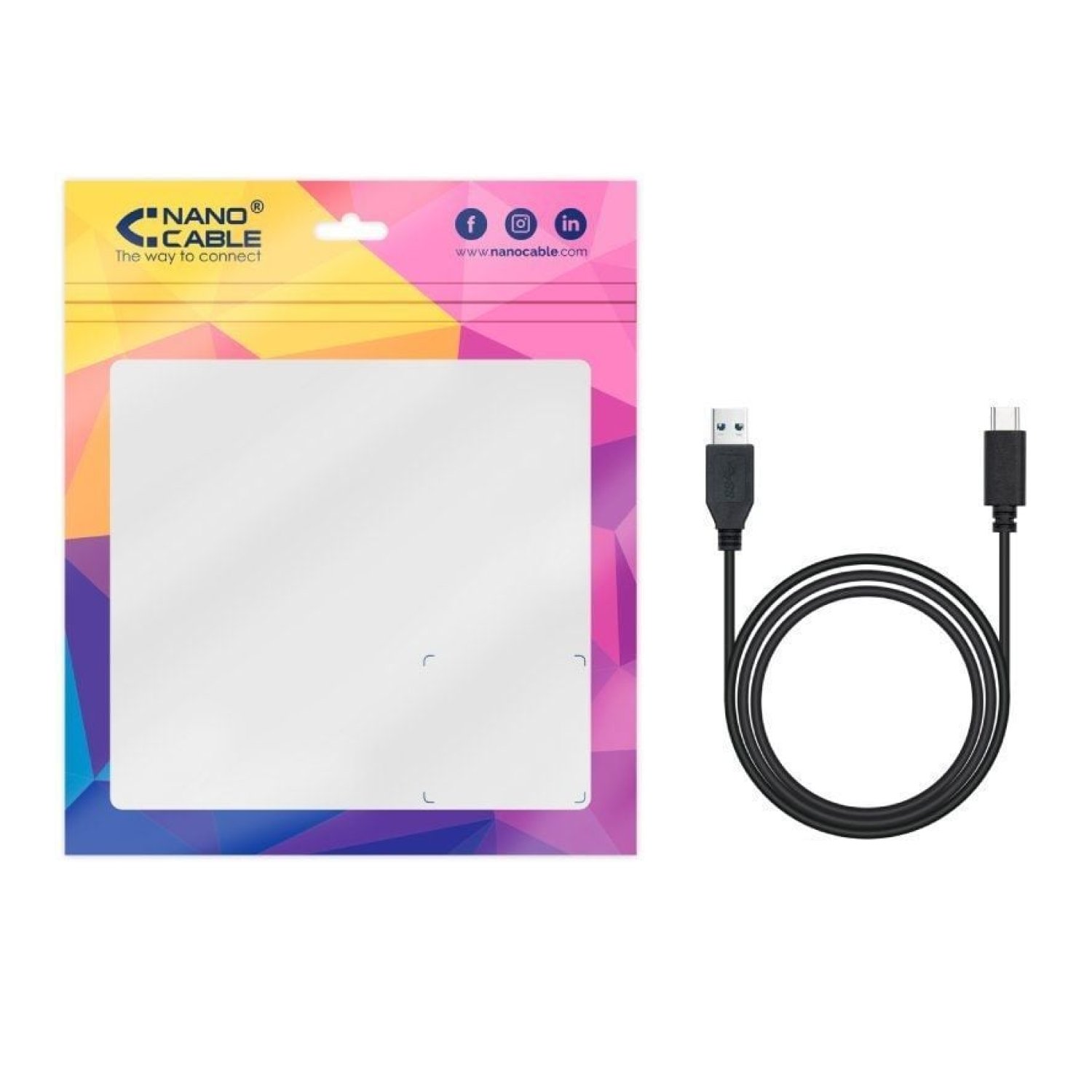 Nanocable · Cable USB 3.1 Tipo-C · 10Gbps · 2m · Negro