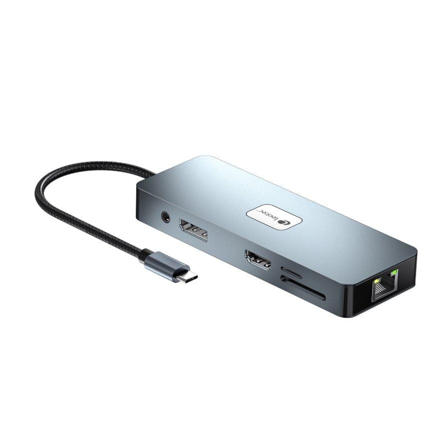 Leotec LEDS03 · Docking USB-C · 3xUSB + HDMI 4K + DisplayPort + RJ45 · Lector SD/MicroSD