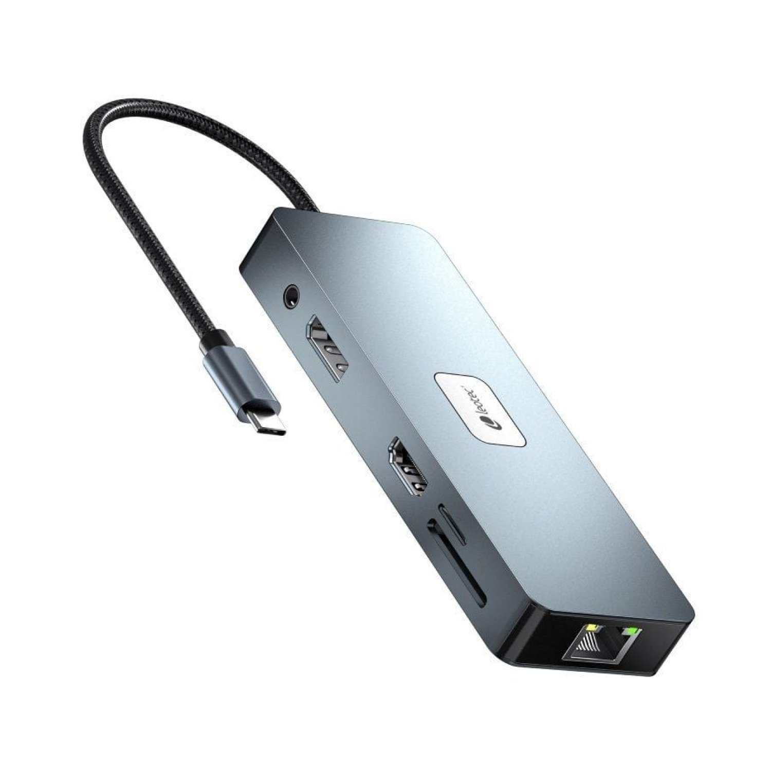 Leotec LEDS03 · Docking USB-C · 3xUSB + HDMI 4K + DisplayPort + RJ45 · Lector SD/MicroSD