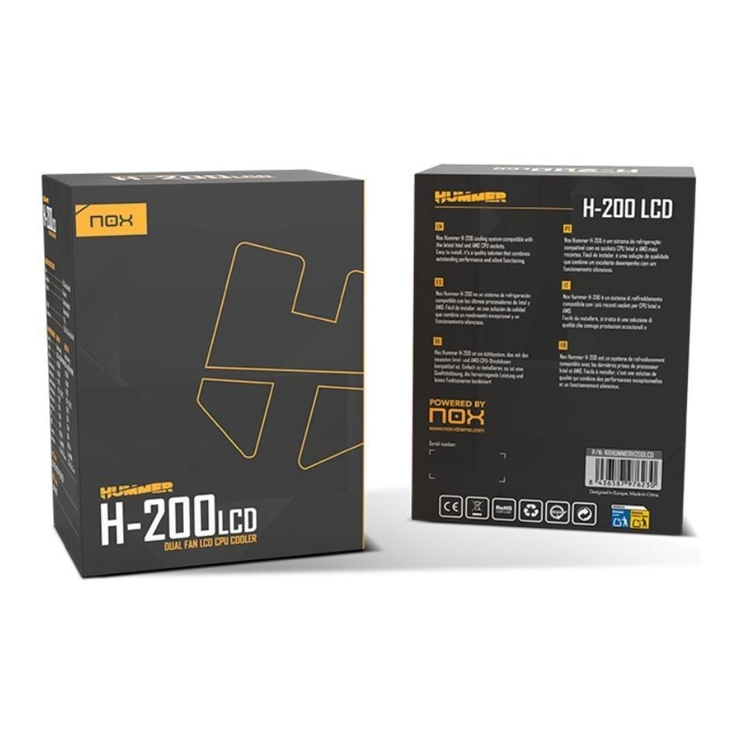 Nox H-200 LCD · Disipador con Ventilador · 130mm · Control de Temperatura