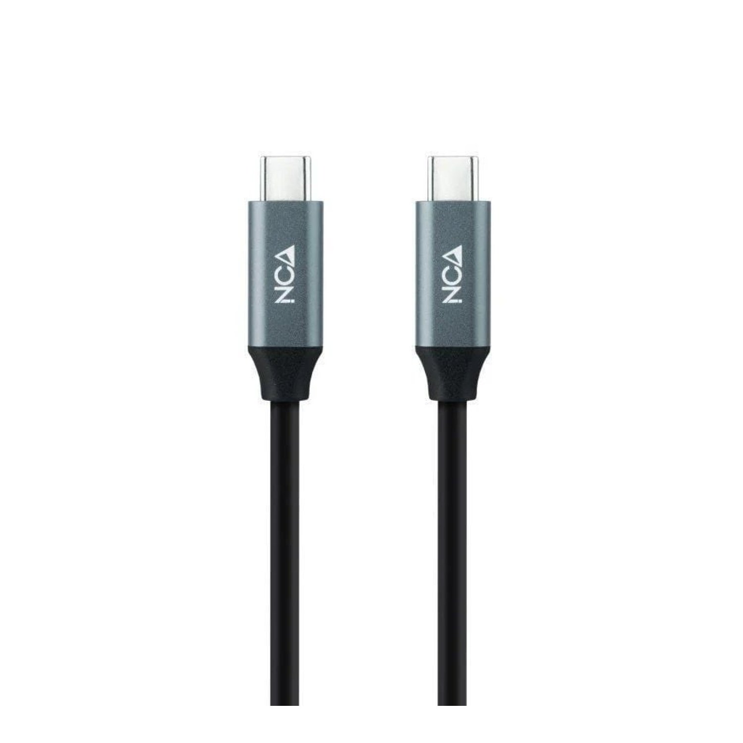 Nanocable Cable USB 3.2 Tipo-C · 3m · Conector Tipo-C Macho a Macho · Gris y Negro