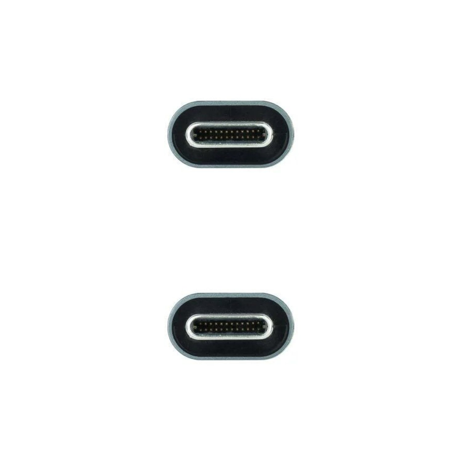 Nanocable Cable USB 3.2 Tipo-C · 3m · Conector Tipo-C Macho a Macho · Gris y Negro